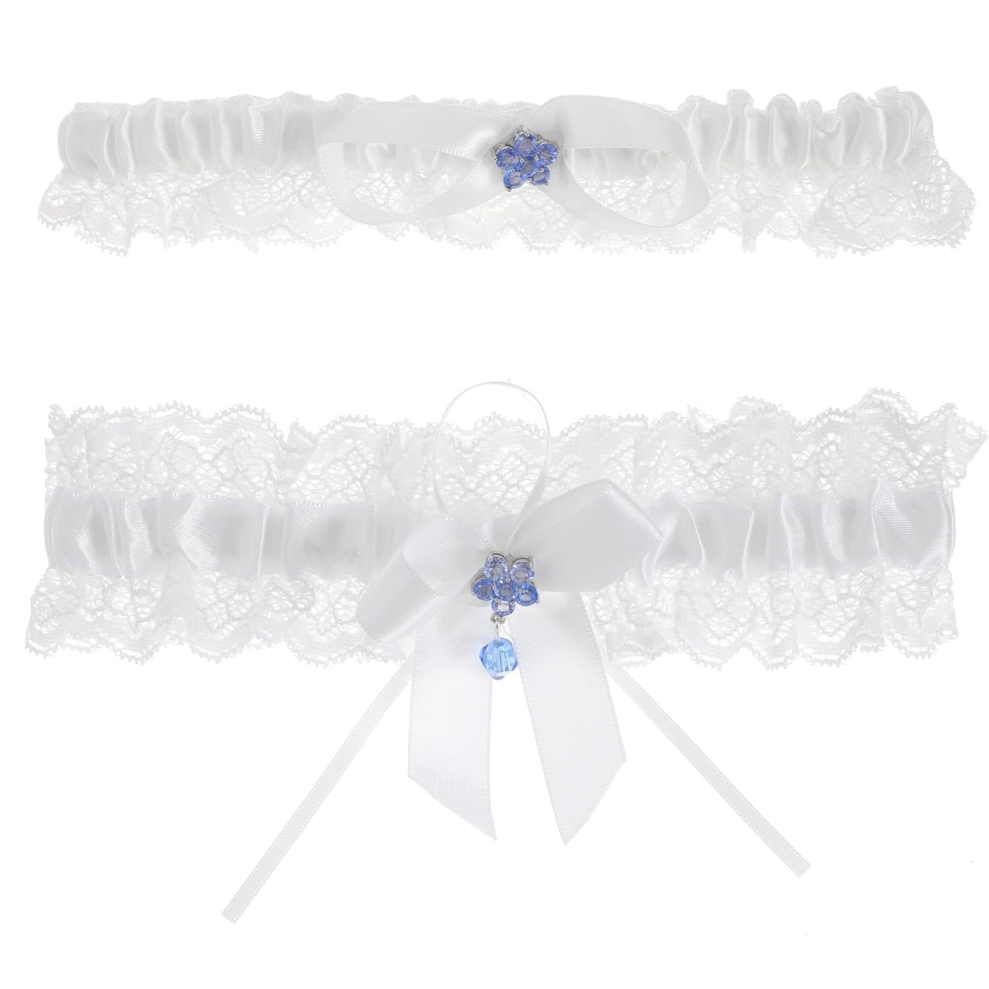 1 Pair White Garter for Bride, Wedding Garter with White Lace, Bridal Garter, Wedding Garter, Bandelettes, Gift for Bride, Party, Engagement