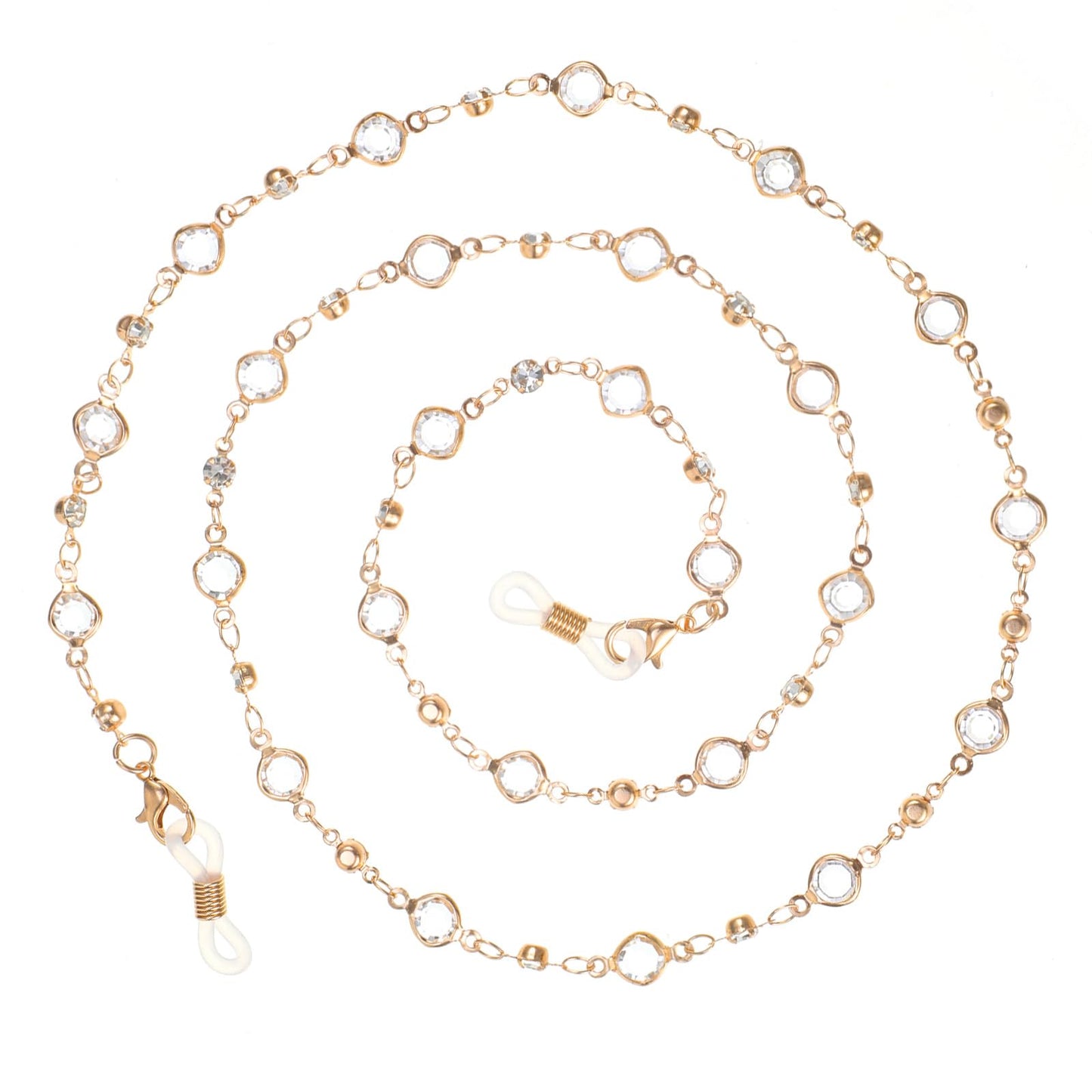 Macuezu Crystal Beaded Eyeglasses Chain, Eyeglasses Holders Around Neck, Stylish Sunglass Chains for Women