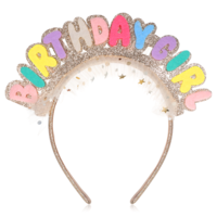 Birthday Girl Headband, Birthday Crown for Women Girls, Happy Birthdays Headband with Bright Colors Tulle
