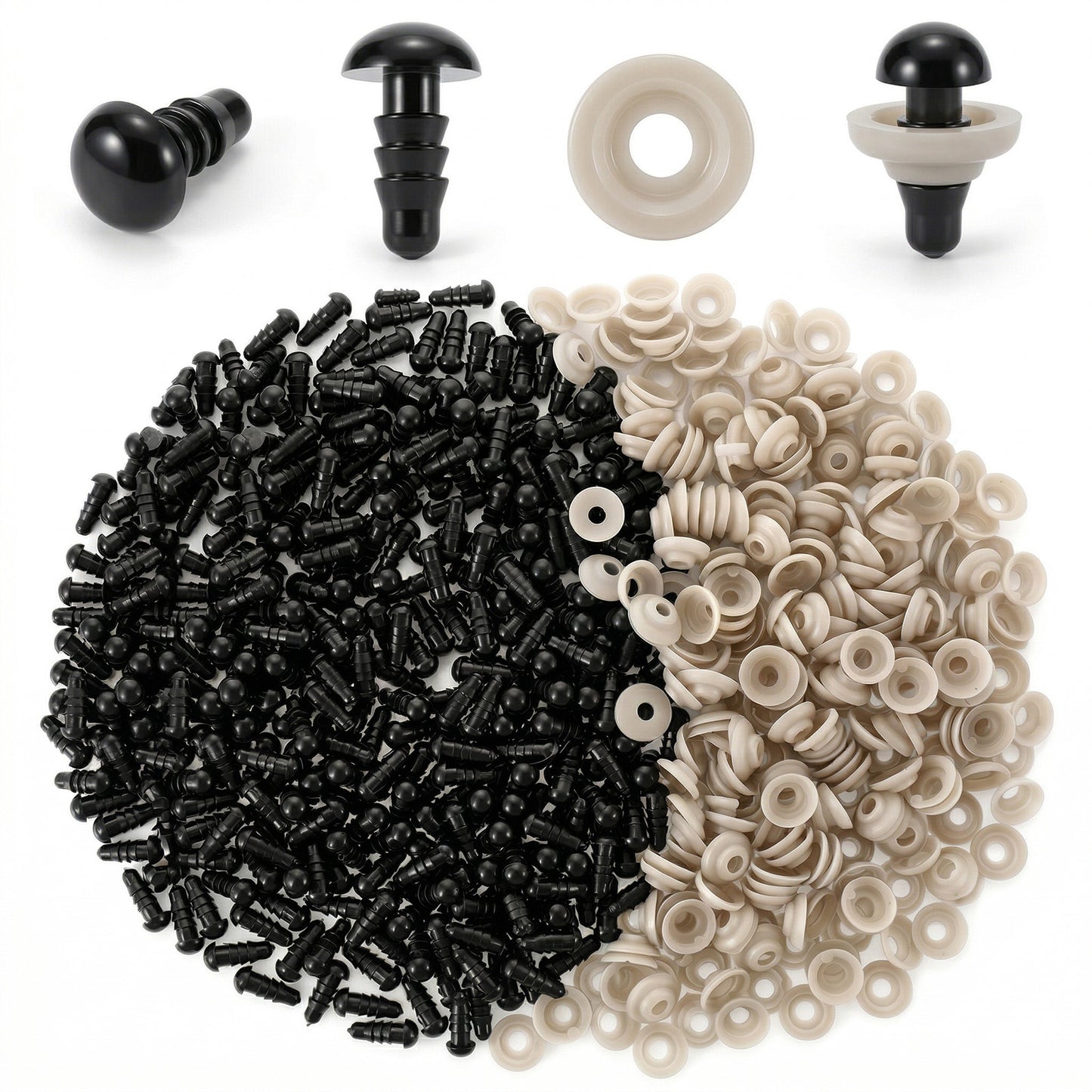 600Pcs Safety Eyes for Crocheting, 5-7mm Eyes and Washers for Crochet Animals, Doll Eye for Teddy Bear, Stuffed Doll, Crochet Toy and Plush Animal