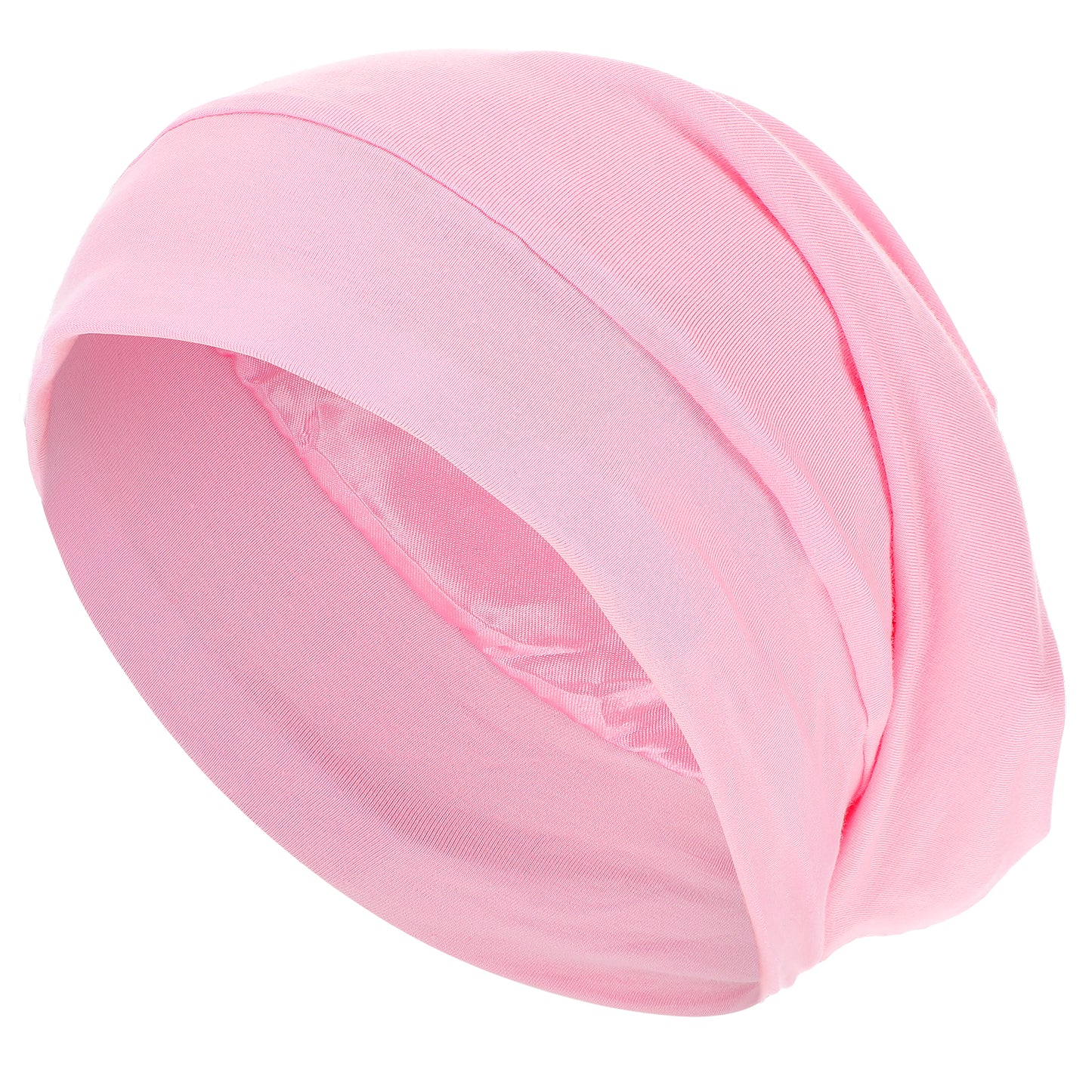 1 Pcs Silk Satin Bonnet for Sleeping Women, Adjustable Strap Hair Wrap, Satin Lined Beanie for Curly Hair, Pink Shower Cap, Silk Hair Bonnets for Women Sleeping, Bonnets for Black Women, Real Silk Bon