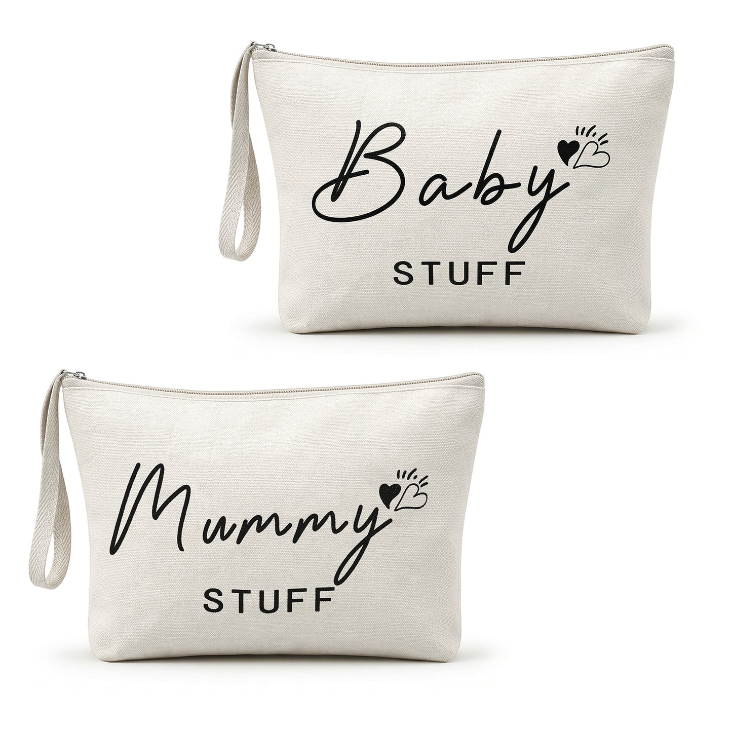 Pregnancy Gift Set Bags - 2pcs Canvas Chain Bag for Expectant Mothers, Durable Canvas Pouches for Baby Shower Gifts, Stylish and Practical Storage Solution