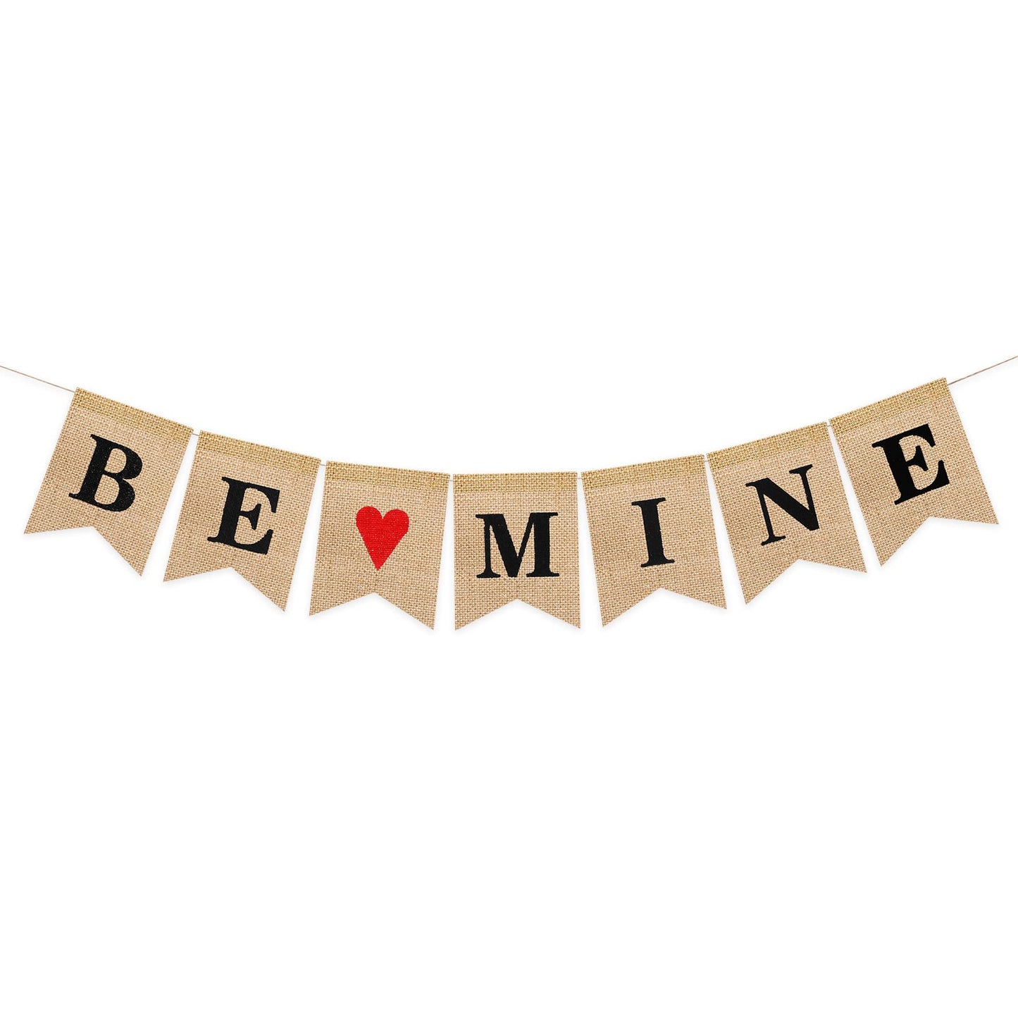 Valentines Day Decor | Happy Valentines Day Banner | BE Mine Burlap Banner |Valentines Day Banner Decoration | Valentines Decor for Wedding Anniversary Birthday Party Decorations