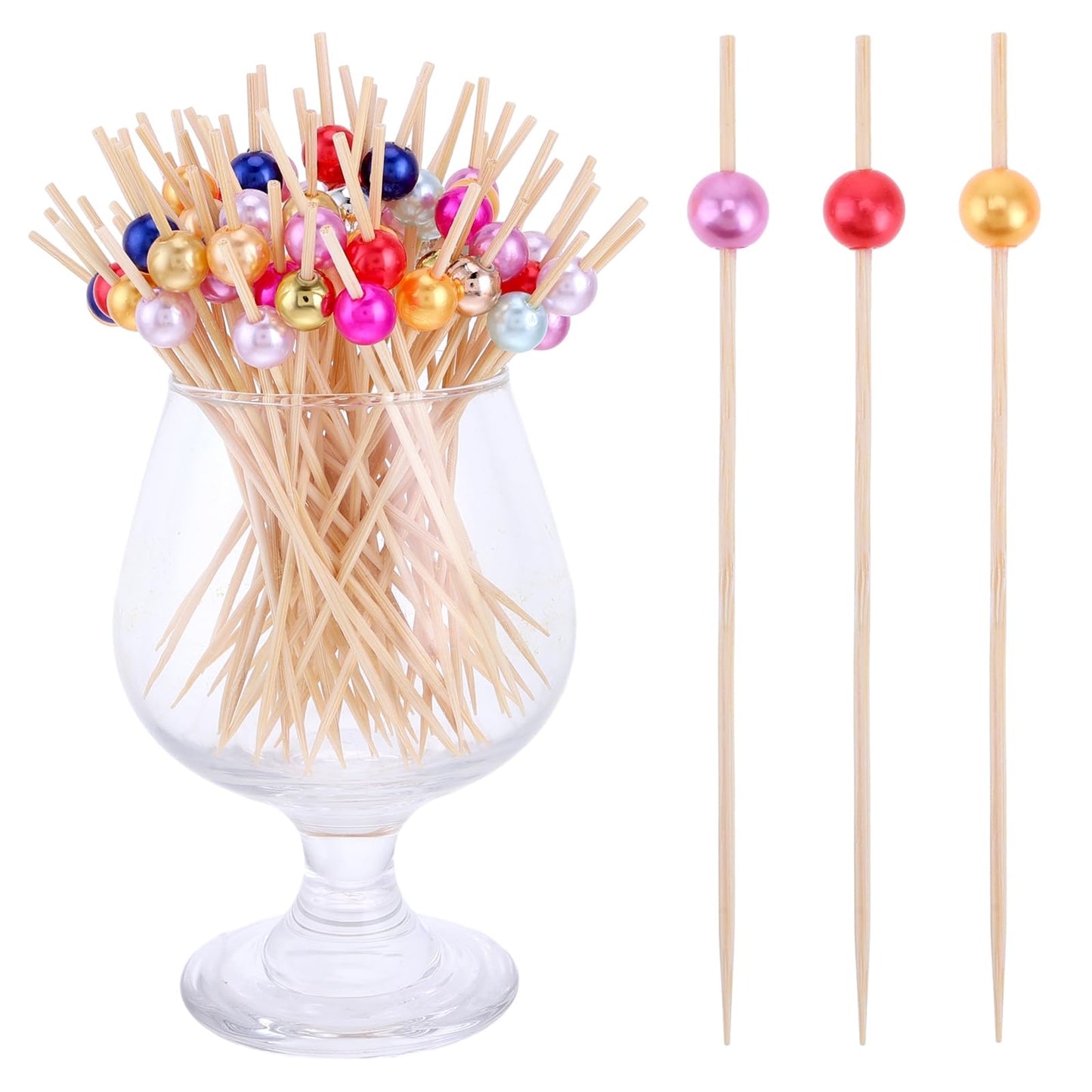100 Pack Cocktail Picks Fancy Toothpicks Decorative Toothpicks Skewers for Appetizers Long Cocktail Toothpicks for Drinks Food Charcuterie Party Decorations