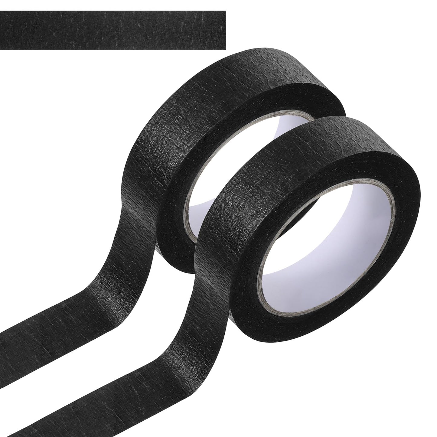 Falzqq Black Washi Tape, 2 Rolls Self Adhesive Black Masking Tape