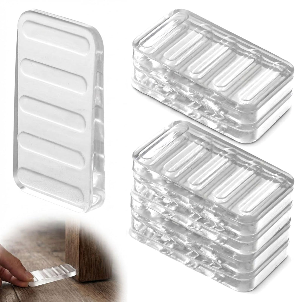12 Pcs Clear Plastic Shims for Leveling, Adjustable Furniture Shims