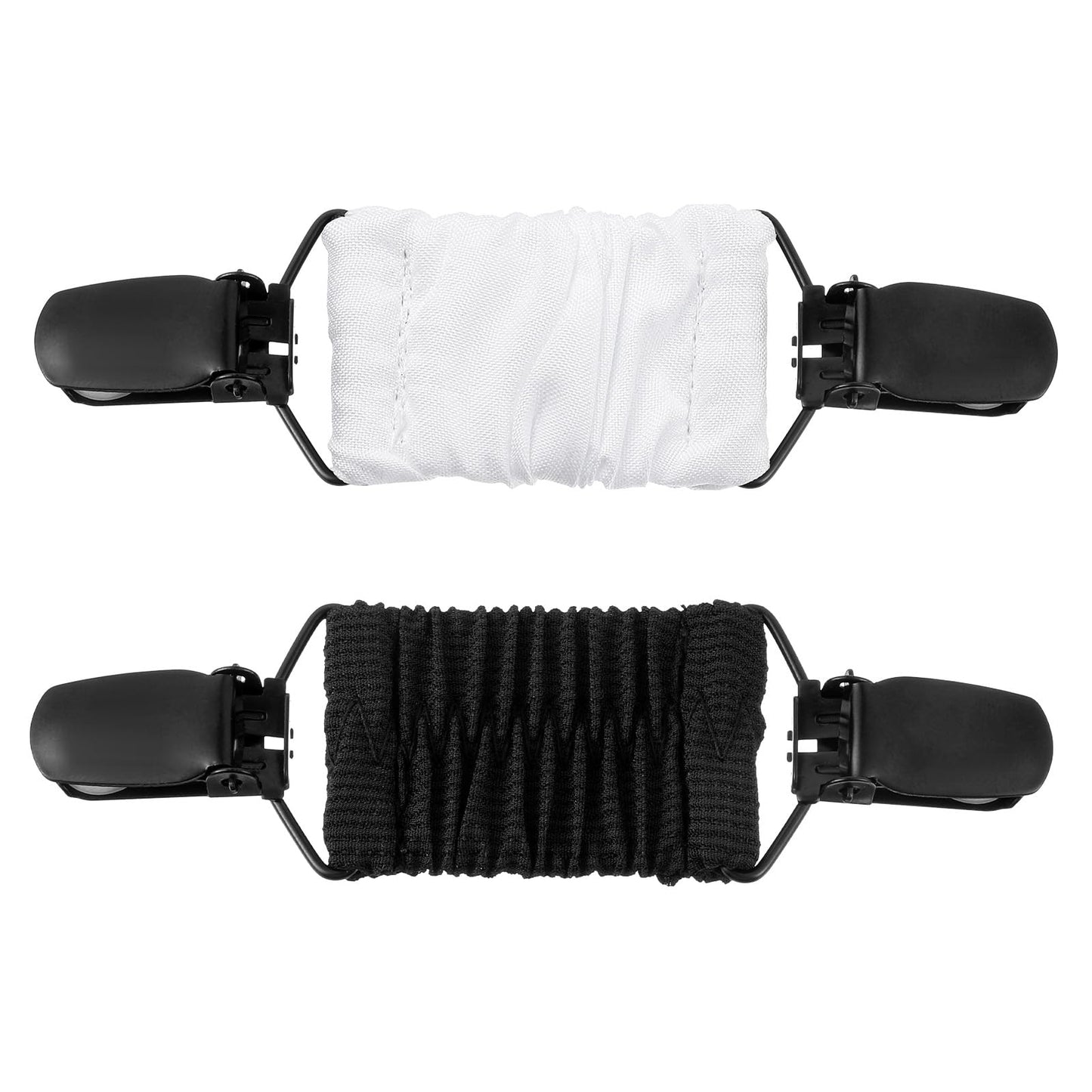 Tweruna 2Pcs Dress Clips Back Cinch, Elastic Waist Cincher Clip for Tightening Clothes, Adjustable Collar Clips for Shawls, Cardigan, Shirt, Sweaters, Black, White