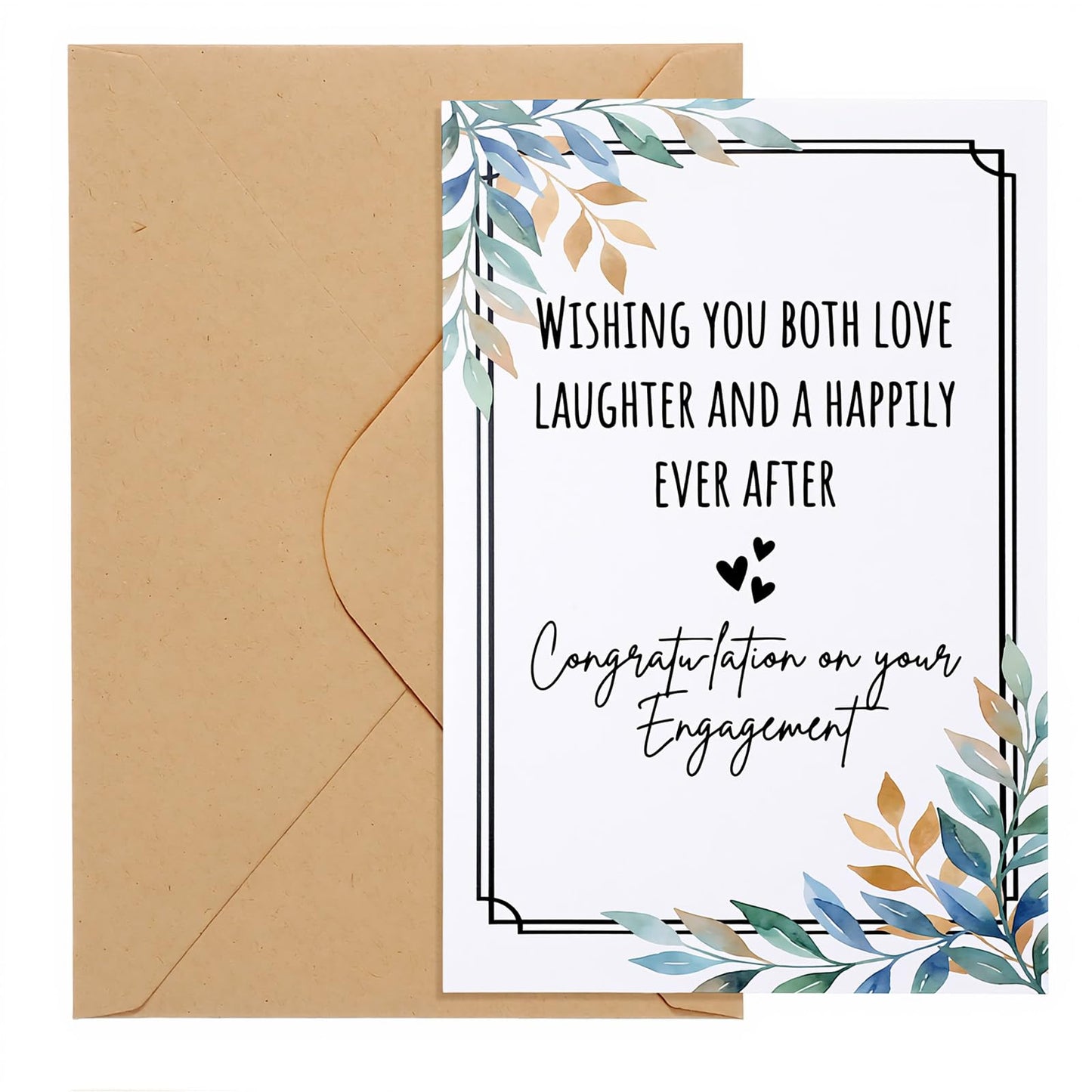 Elegant Watercolor Engagement Congratulations Greeting Card(Envelope)