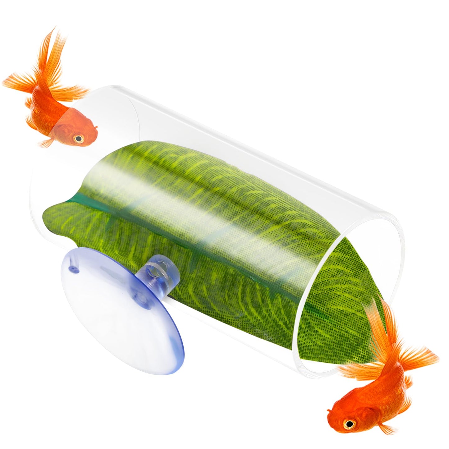 1 Pack Betta Fish Acrylic Tube Tunnel, Betta Fish Shelter Hideaway Fishing Leaf Pad Simulating The Natural Habitat Toys Decor Hideout for Shrimp Cichlid Hiding Breeding