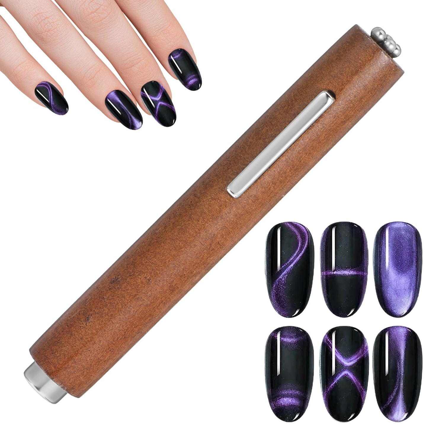 1 x 3-in-1 cat eye magnet, multi-function nail magnet, gel nail polish magnet for nails, nail magnetic pens, nail art magnetic tool, accessories for nails, cat eyes, nail art design
