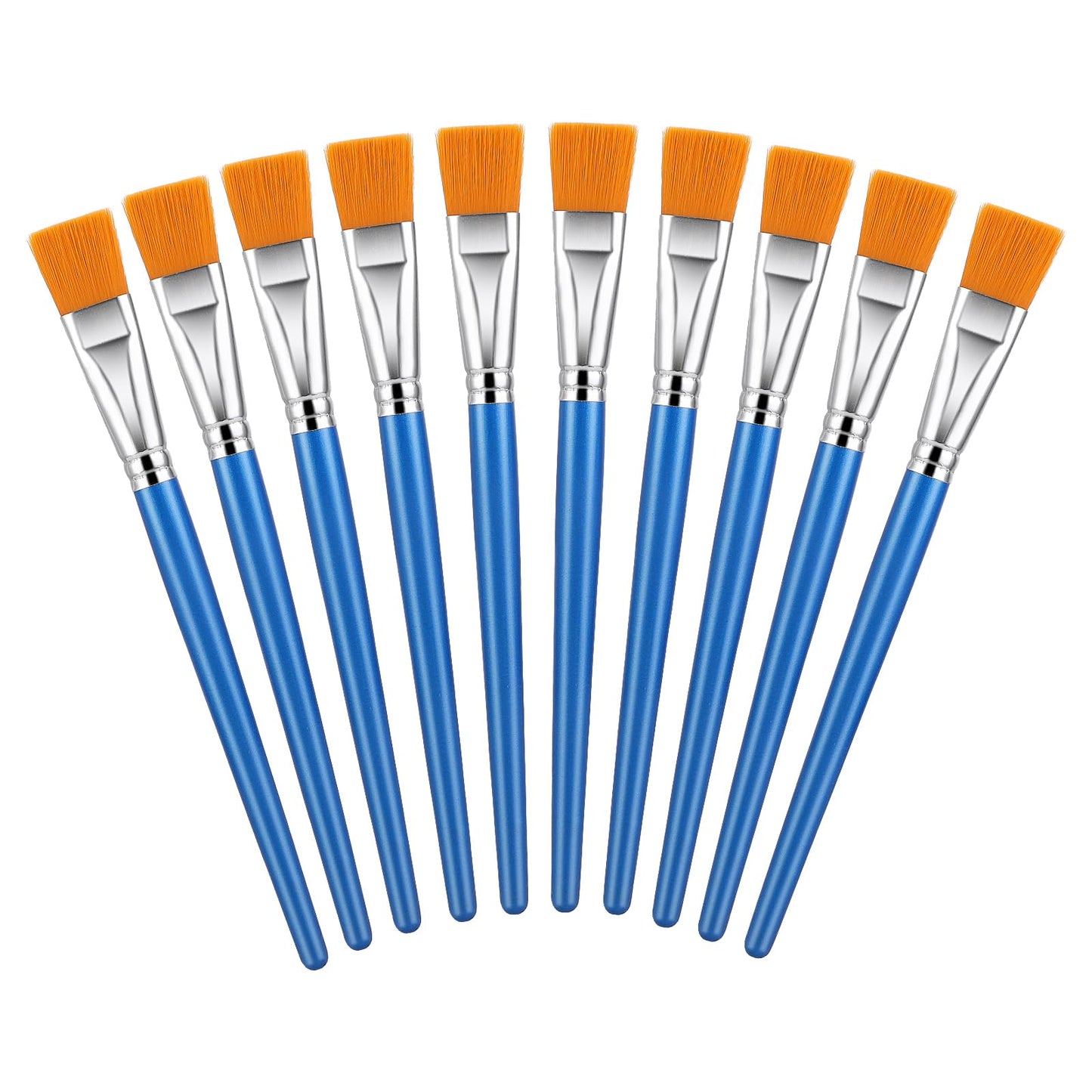 10 Pcs Paint Brushes for Acrylic Painting, 1 Inch Acrylic Paint Brushes Nylon Paint Brushes Artist Painting Brushes Large Paint Brush Set for Acrylic Watercolor Oil Painting