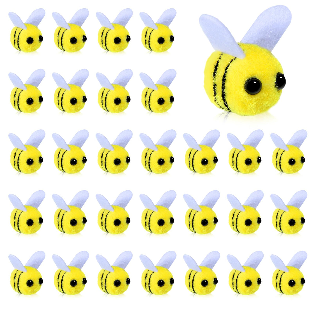 30 Pcs Felt Bees, Cute Bee Craft, Mini Wool Felt Bumble Bee Plush Decor