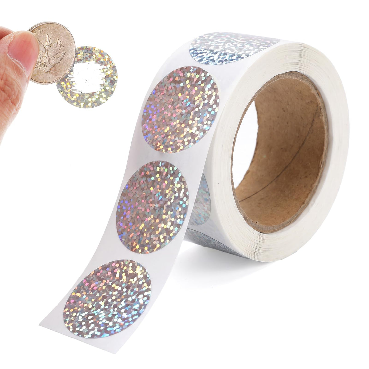 Pack of 300 scratch stickers, 2.5 cm, scratch cards, round scratch cards