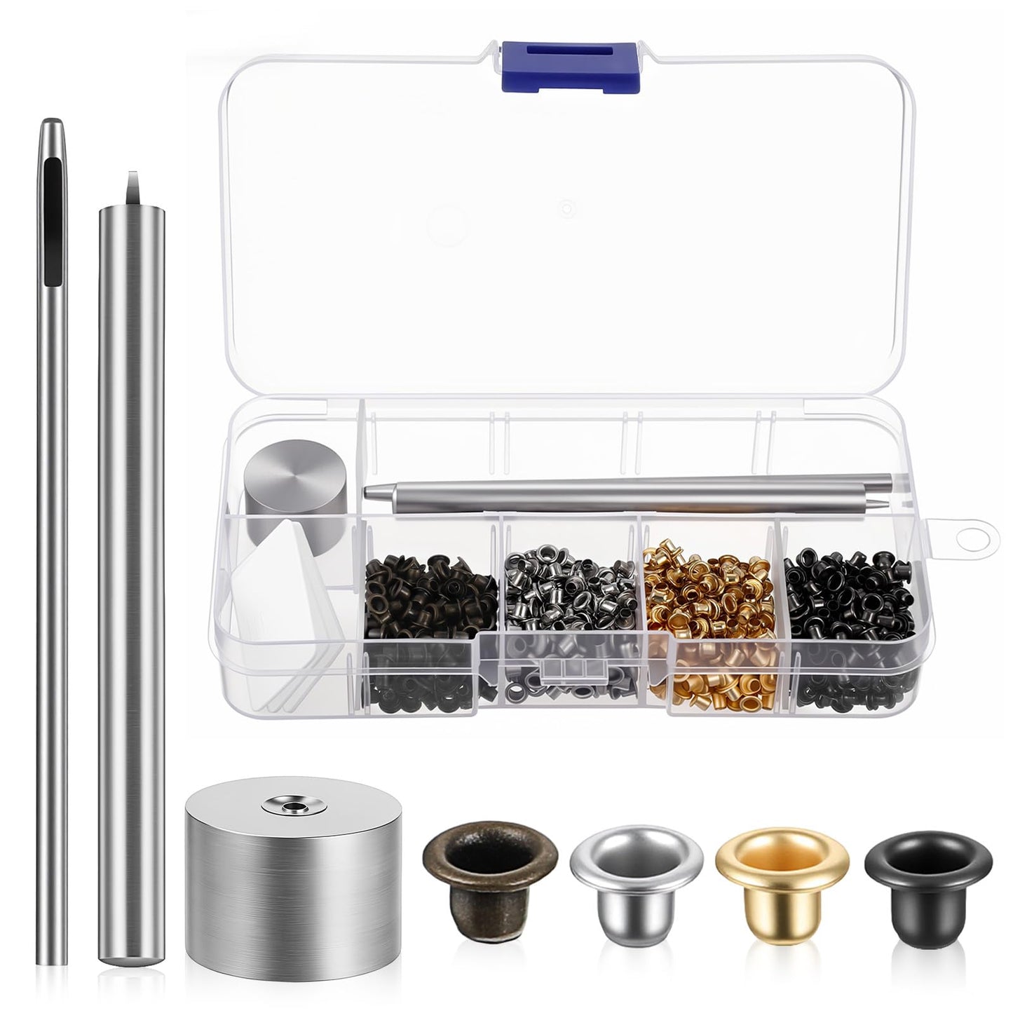 CIATBYYJ 800 Pieces Eyelet Tool Kit, 2 mm Metal Eyelets Eyelet Set, Eyelet Pliers Kit