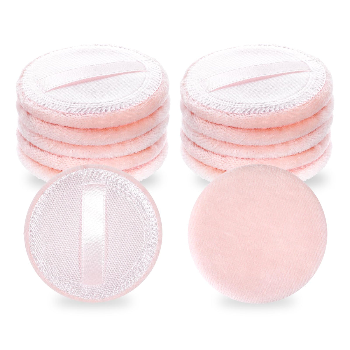 Piriuuo Pack of 12 Makeup Powder Puff Sponge Round Powder Puff Velour Face Sponge Makeup Compact Reusable Washable Skin Colour Powder Puff Wet and Dry Use Cushion Applicator