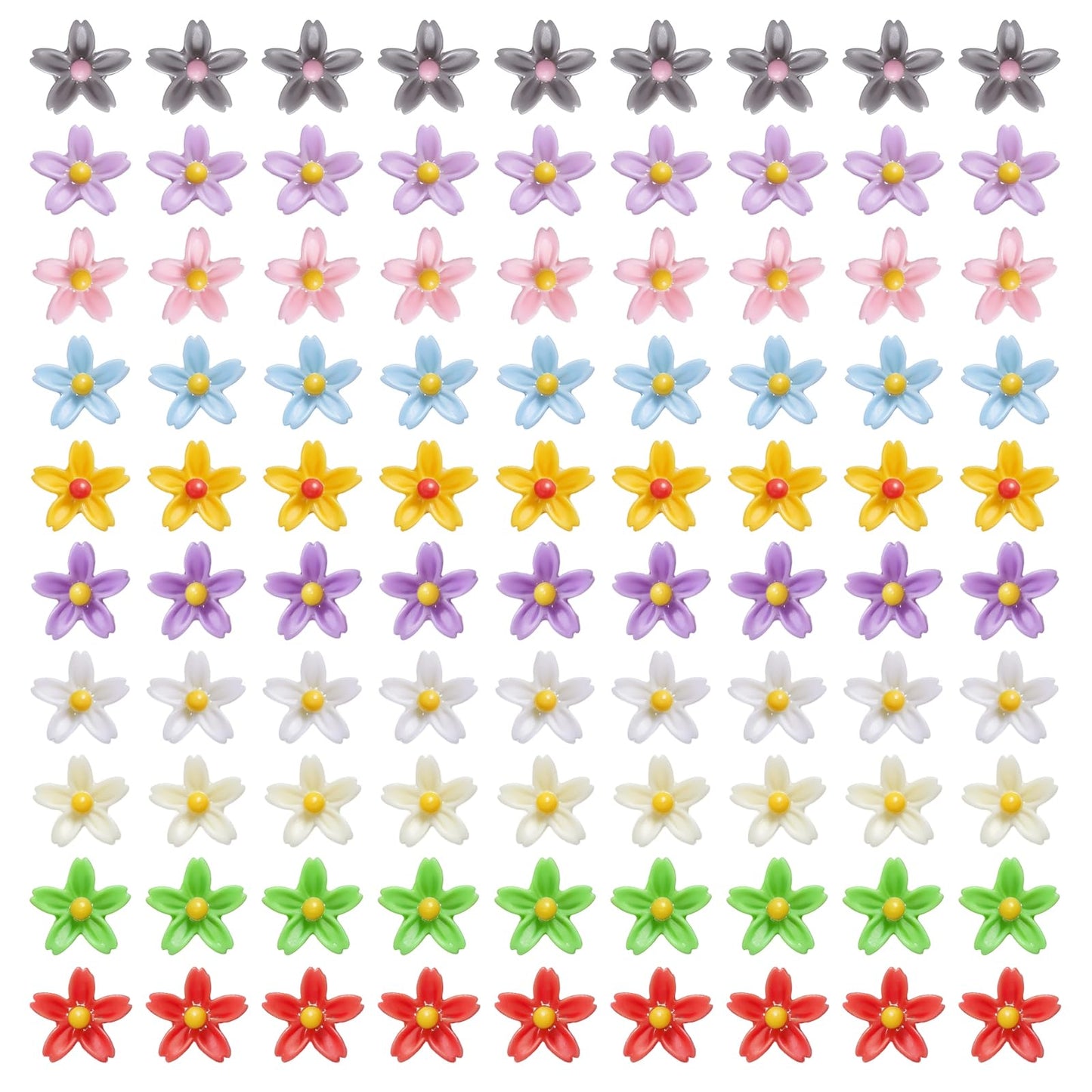 200 PCS Mini Resin Flowers, Colorful Daisy Tiny Fake Flowers for Crafts