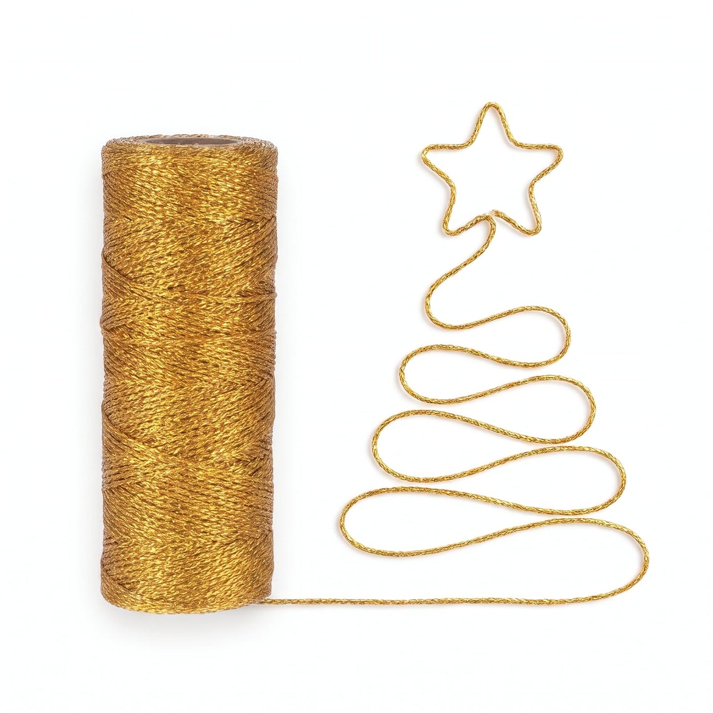 110 Yards/328 Feet Gold Twine String, 1mm Gold Metallic Bakers String