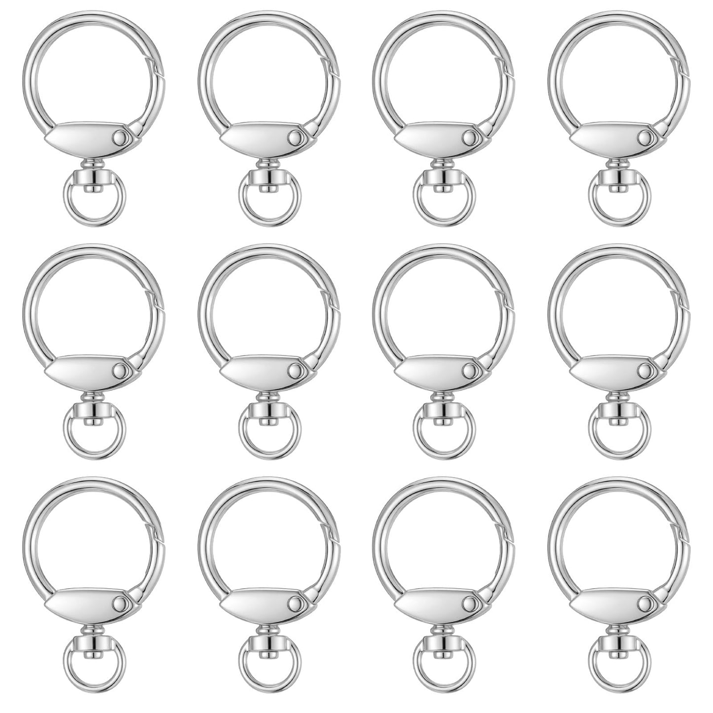 12 PCS Swivel Snap Hooks, Swivel Clasp for Keychain Jewelry Making