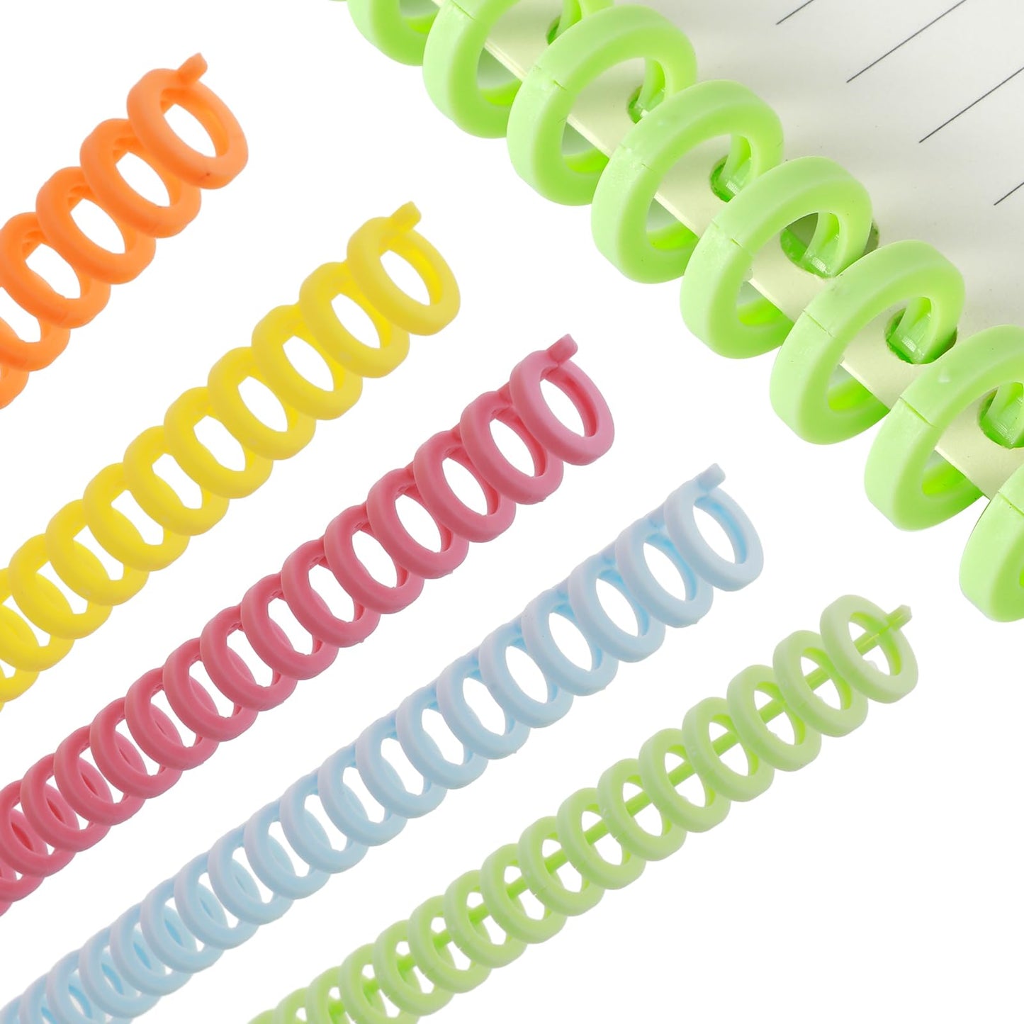 10 Pcs Binding Combs 30 Rings Comb Binding Spines Coil Binding Machine Plastic Spiral Book Binder for Teacher Student Document Notebook File Making, Mixed Colors, 3/8 Inch