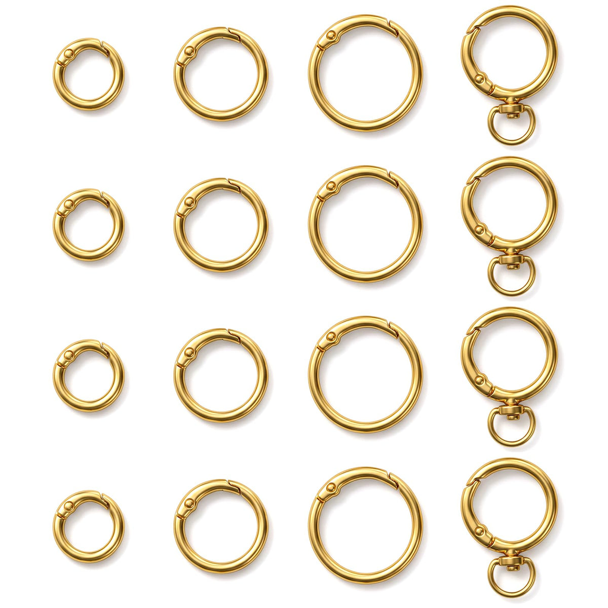 Pack of 12 Karabin Round Spring Buckles for Bag Charm Key Chain