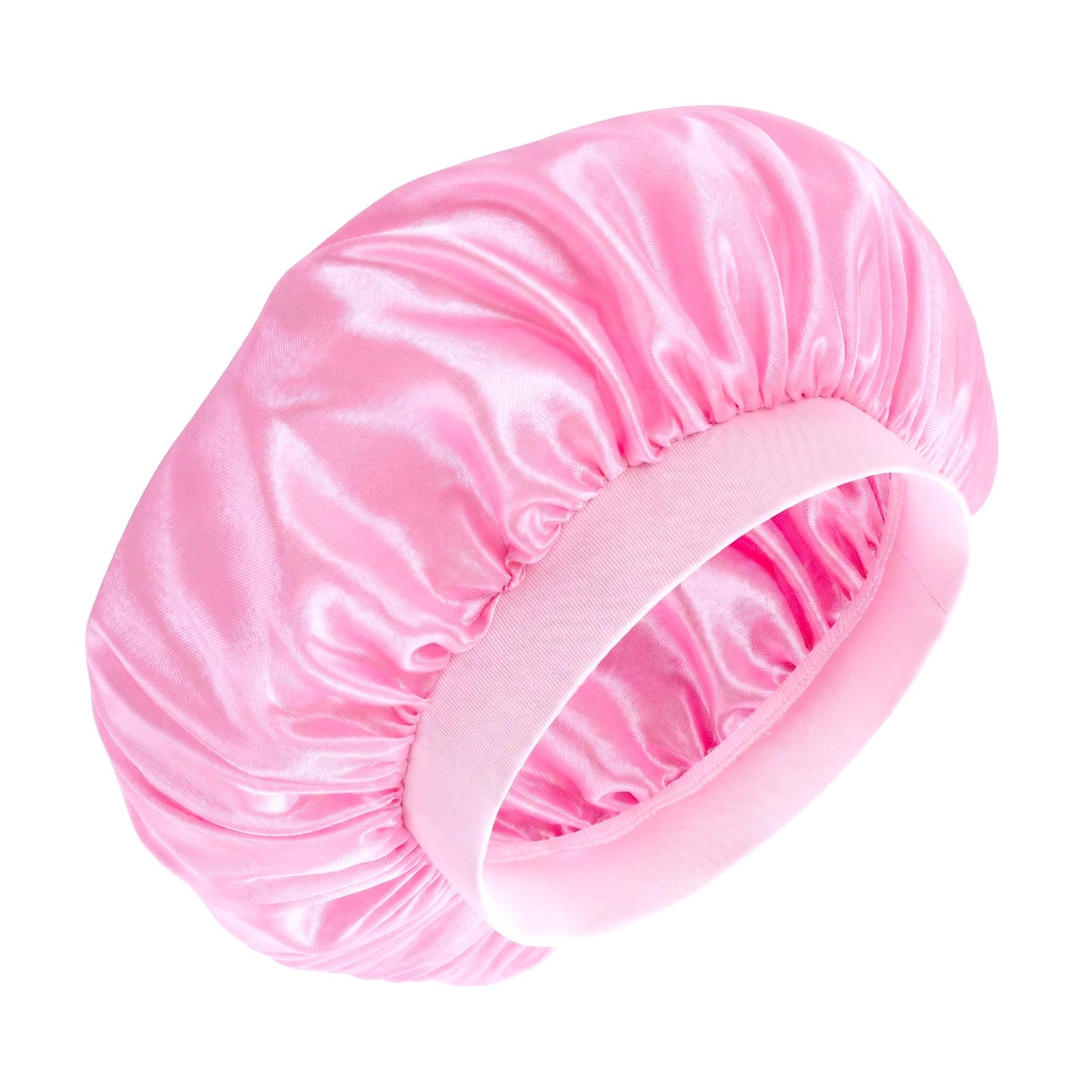 Falzqq Satin Bonnet for Sleeping, Silk Bonnet (Pink)