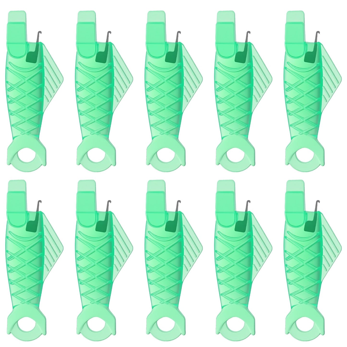 10 Pcs Fish Mouth Needle Threader for Sewing Machine, Simple Quick Sewing Machine Needle Threader, Needles Threaders for Hand Stitching Clothes and Craft Supplies(Green)