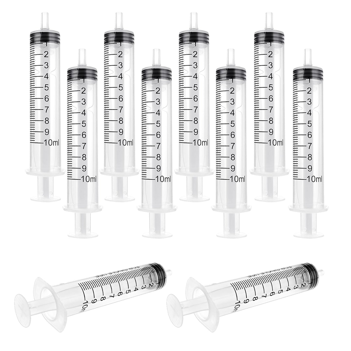 10 Pack 10ml Plastic Syringe, Feeding Syringe for Pets Liquid Measuring Syringe Tools with Measurement for Scientific Labs, Measuring, Watering, Refilling, Glue Applicator (10 ML)