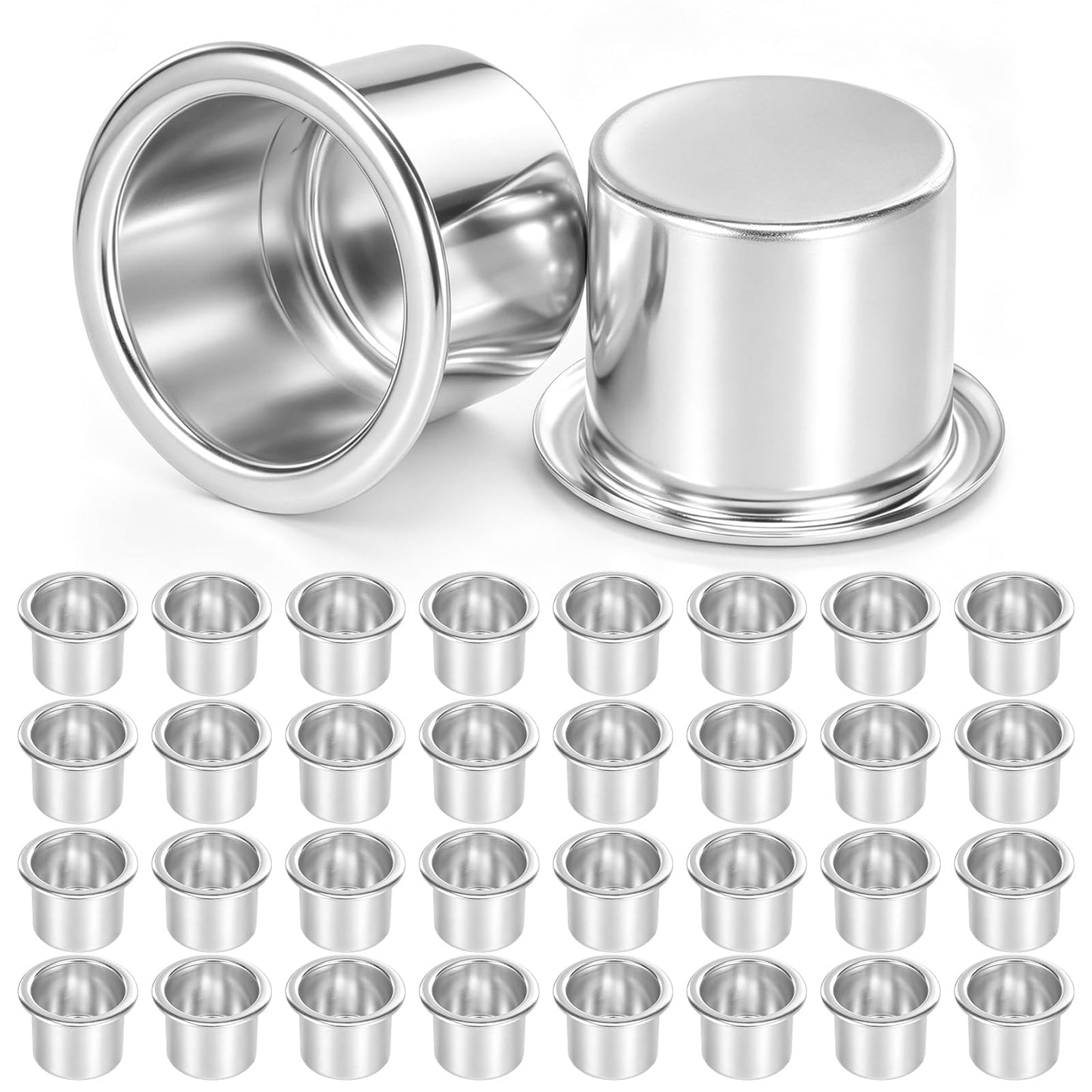 Pack of 32 Small Silver Taper Candle Holders