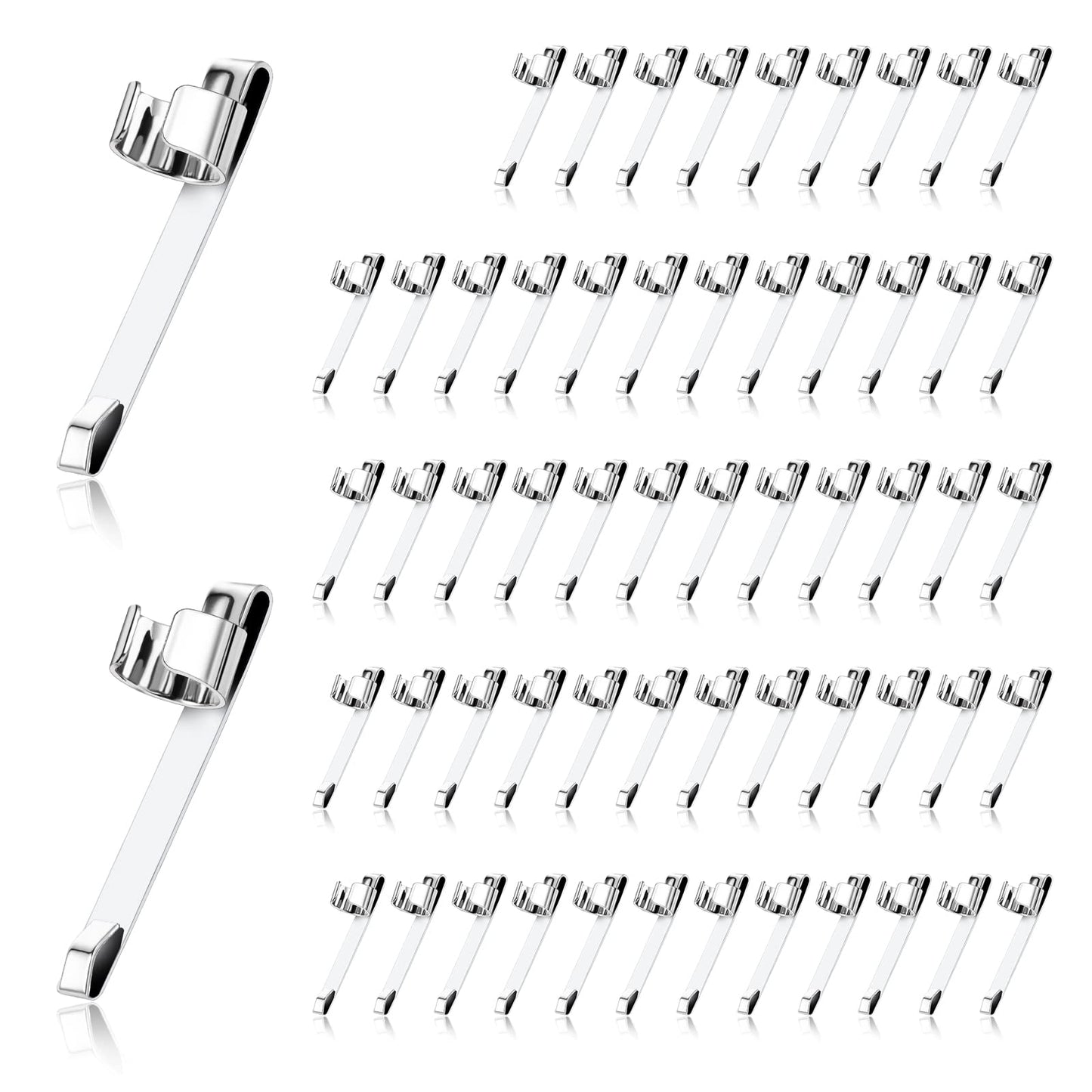 ASTER Metal Pen Clips 60 Pieces Snap in Pencil Clips for Shirt Pocket, Portable Pen Holder Clips Slide on Pencil Holder for Clipboard, Notebook School Classroom Students, Office, Home
