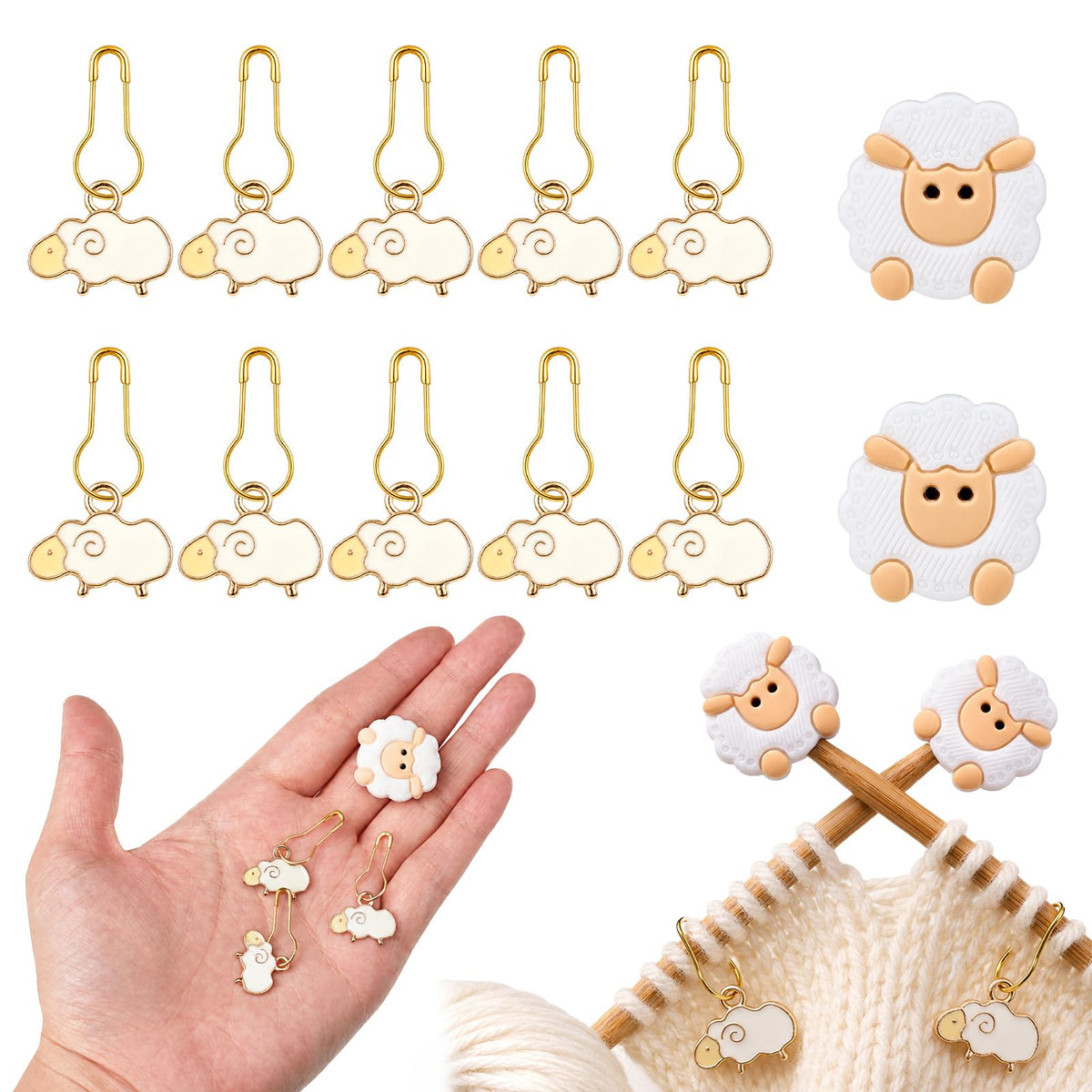 10 Sheep Stitch Markers 2 Sheep Knitting Needle Stitch Markers Knitting