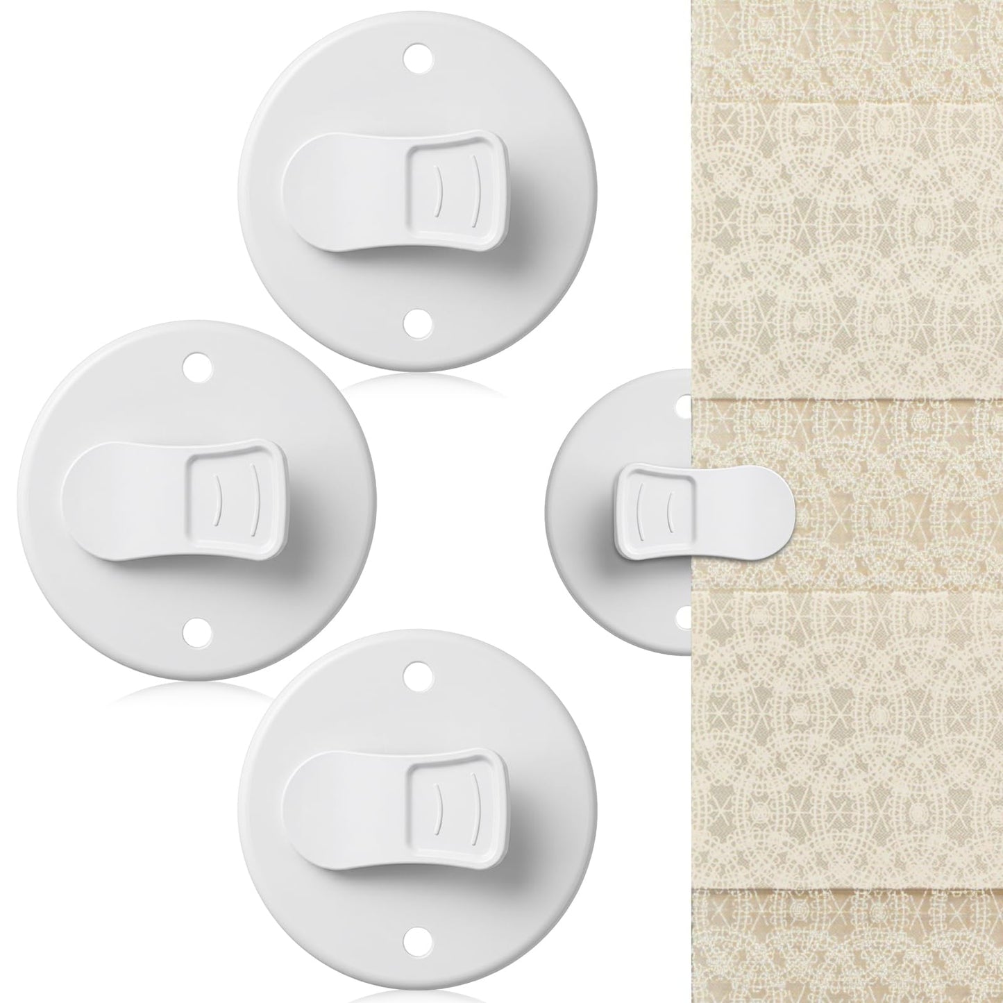 4 Pack Shower Curtain Clips, Self Adhesive Shower Clips for Curtain