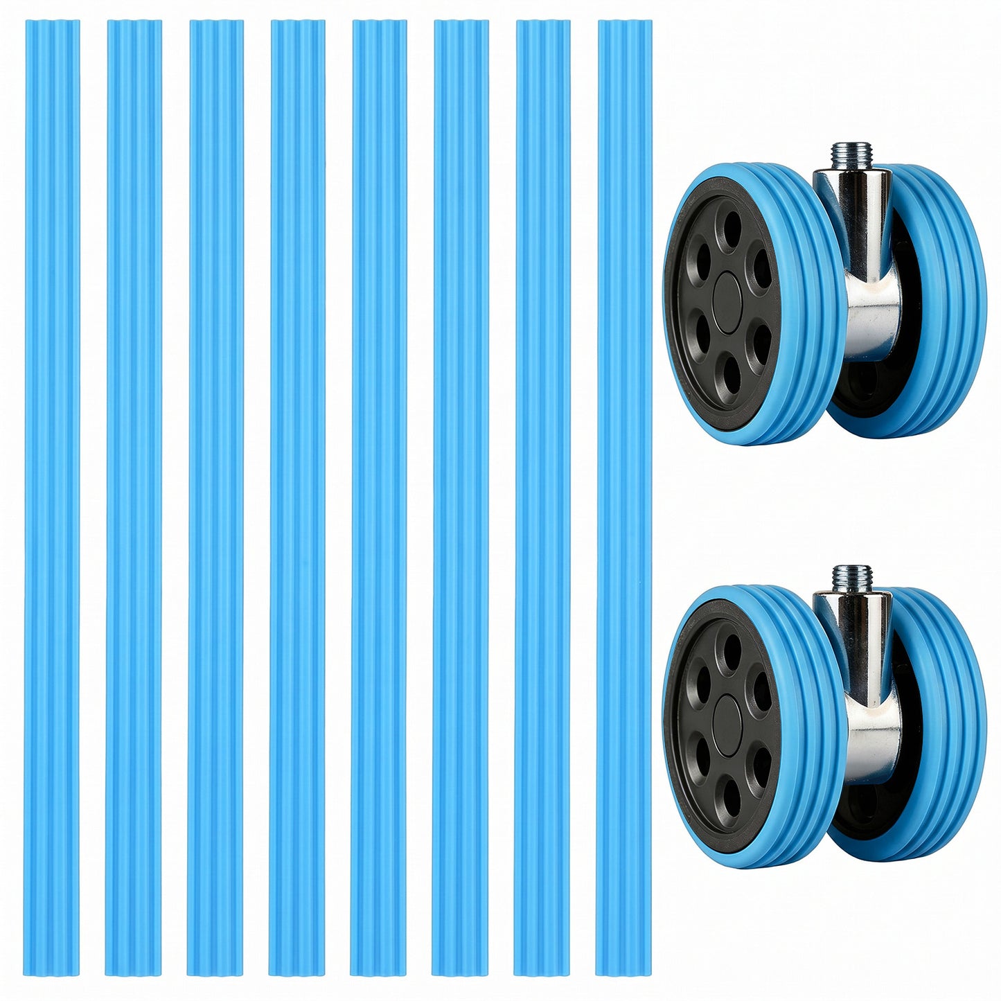 Thinp 8 Pcs Luggage Wheel Covers, Silicone Luggage Wheel Protector Covers for 2-2.4" Spinner Wheels Noise-Reducing Suitcase Wheels Protective for SuitcaseWheel Essential Travel Accessories(Blue)