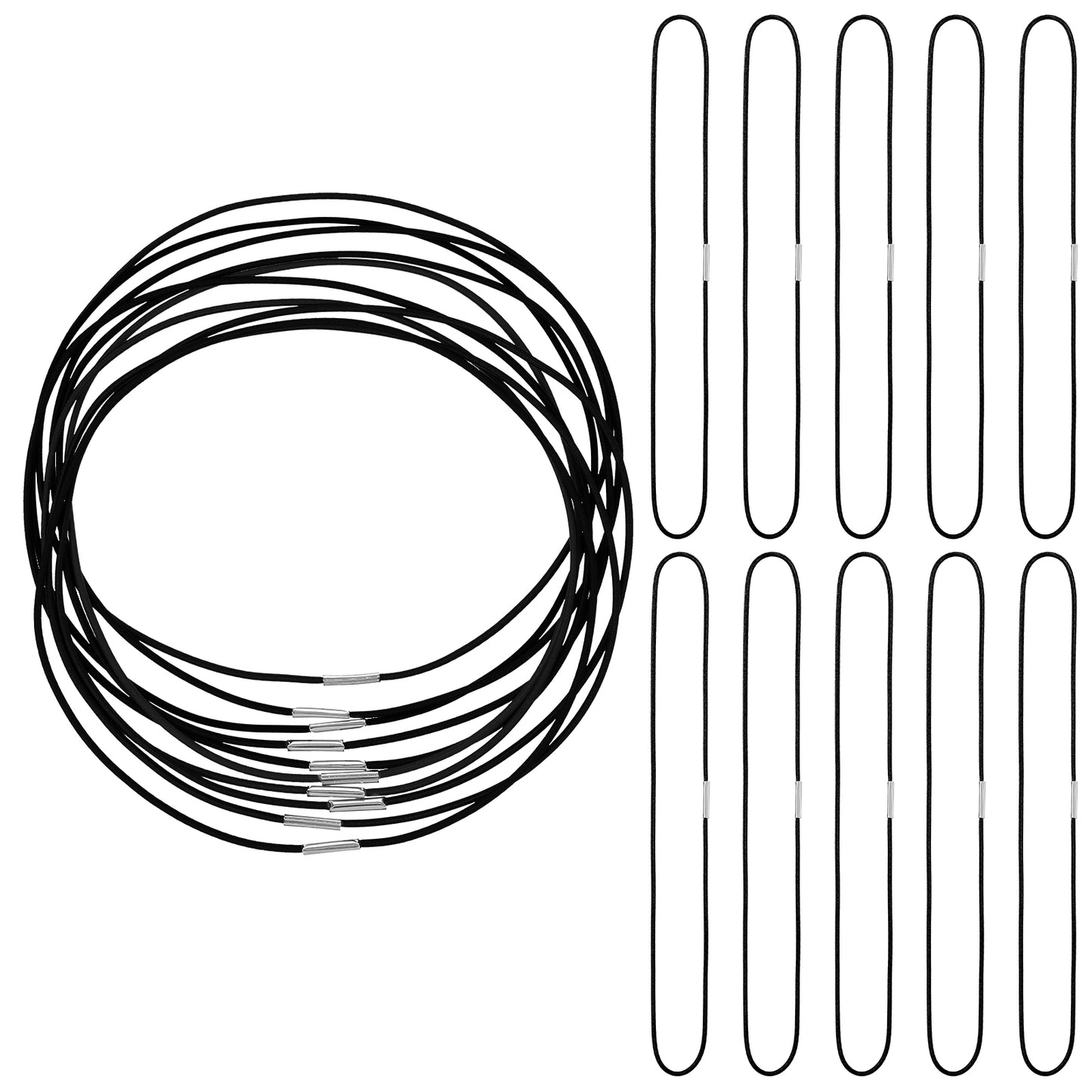 10 Pcs Elastic Bands for Notebook Connecting Inserts Notebook Elastic Stretchy Closure Loop Jump Bands Accessories for Travel Journal Refills(Black, Standard Size)