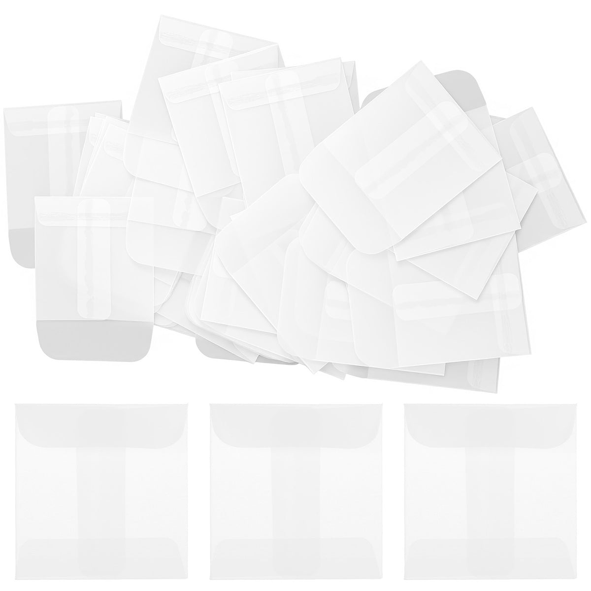 50 PCS Glassine Envelopes, 2.4×2.4 Inch Small Glassine Flat Paper Bags
