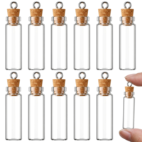Aeaocvo 12 Pcs 1ml Mini Glass Bottles, Glass Vials with Corks and Eye Screws for DIY Art Crafts Wedding Favors Holiday Party Decoration
