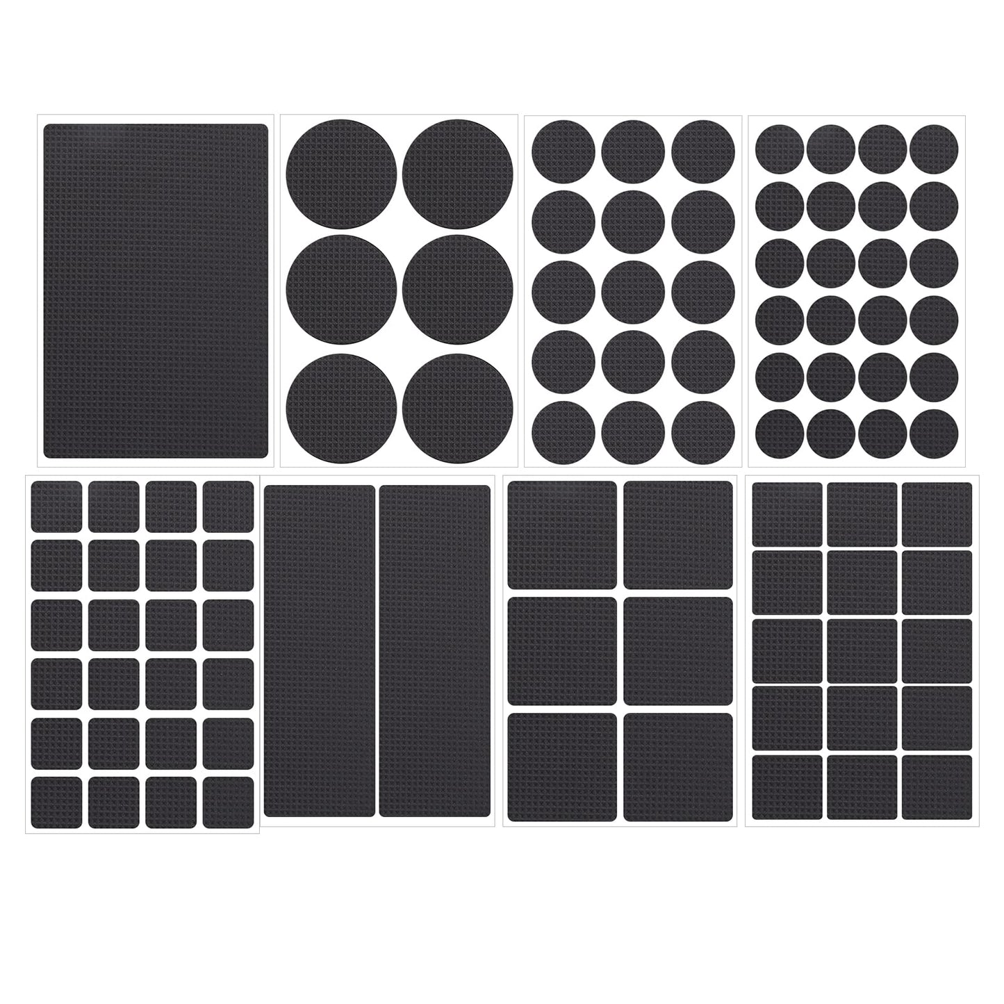 ASTER Non Slip Foam Furniture Pads, 93 Pcs EVA Black Chair Leg Pads for Floor Protectors, Self Adhesive Rubber Grippers Pads Anti Scratches Reduce Noise for Hardwood Floors Protectors(Round/Square)
