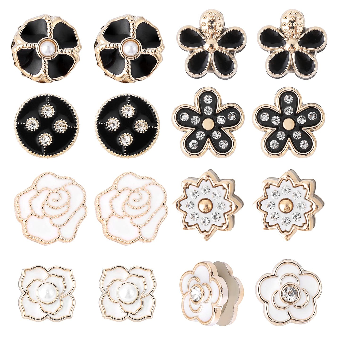 ASTER Hijab Magnetic Pins, 8 Pairs - Strong Commercial Strength Metal Hijab Pins for Women, Multi-Use Scarf Magnets, Pin-less Design, Multi Color