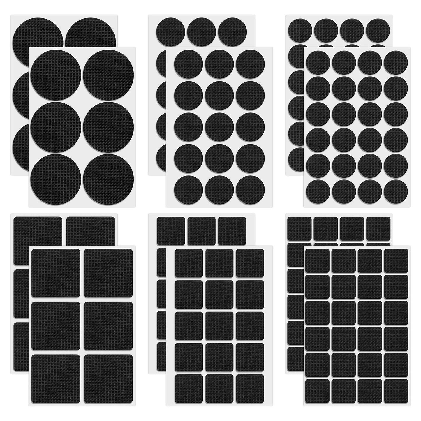 Pack of 180 Non-Slip Pads Furniture Gliders Black Non-Slip Pads