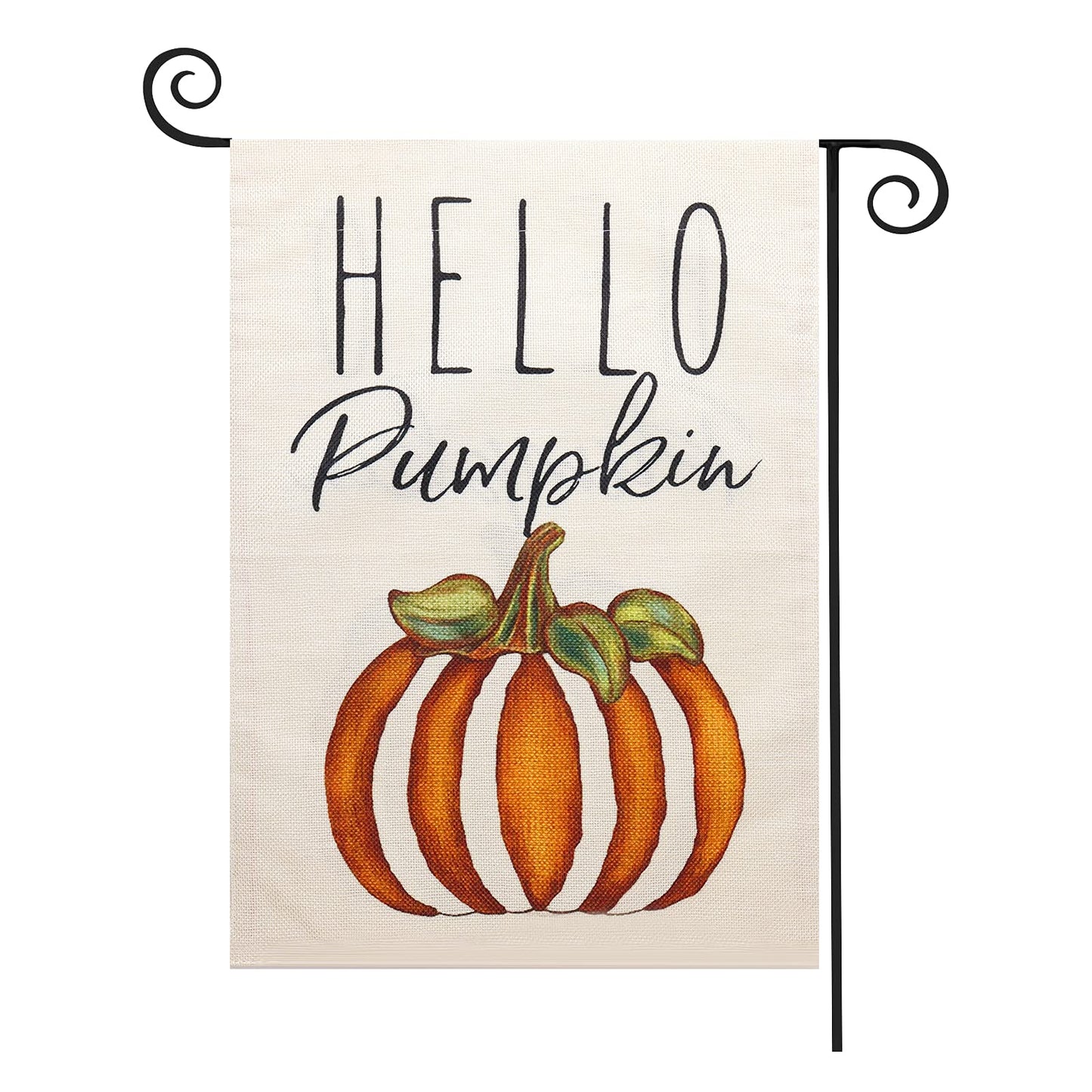 ASTER Welcome Thanksgiving Garden Flag 12.5 x 18 Inch ,Pumpkin Vertical Double Sided Stripe Thanksgiving Garden Flag for Yard Outdoor Decoration (Style B)