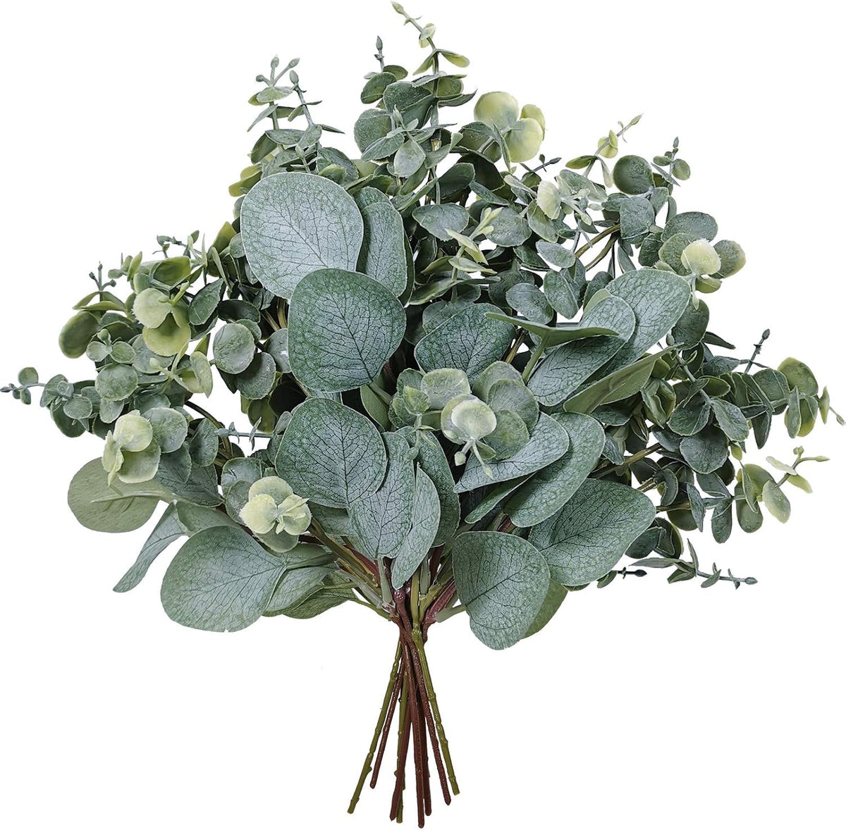 12Pcs Mixed Artificial Eucalyptus Stems Fake Silver Dollar Eucalyptus Stems