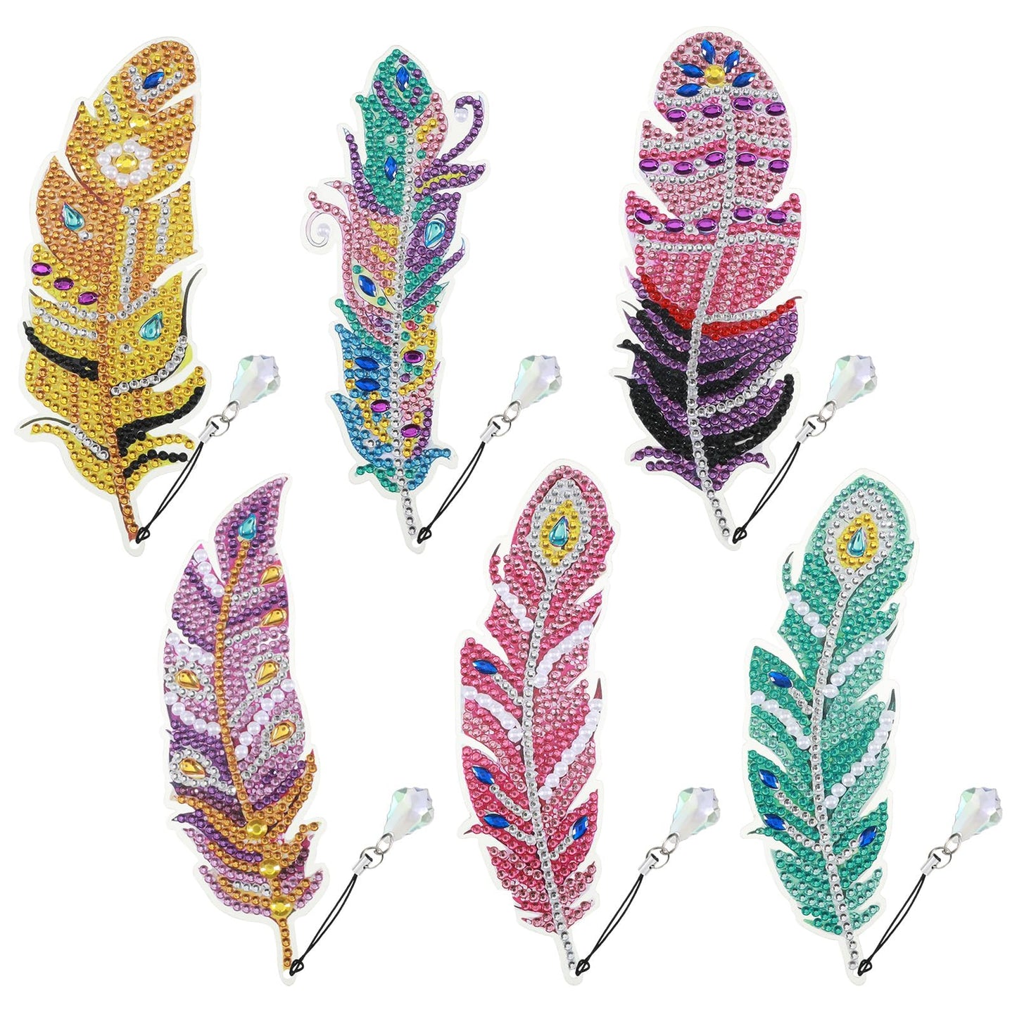 6 Pack Diamond Art Bookmarks with Polyester Tassel