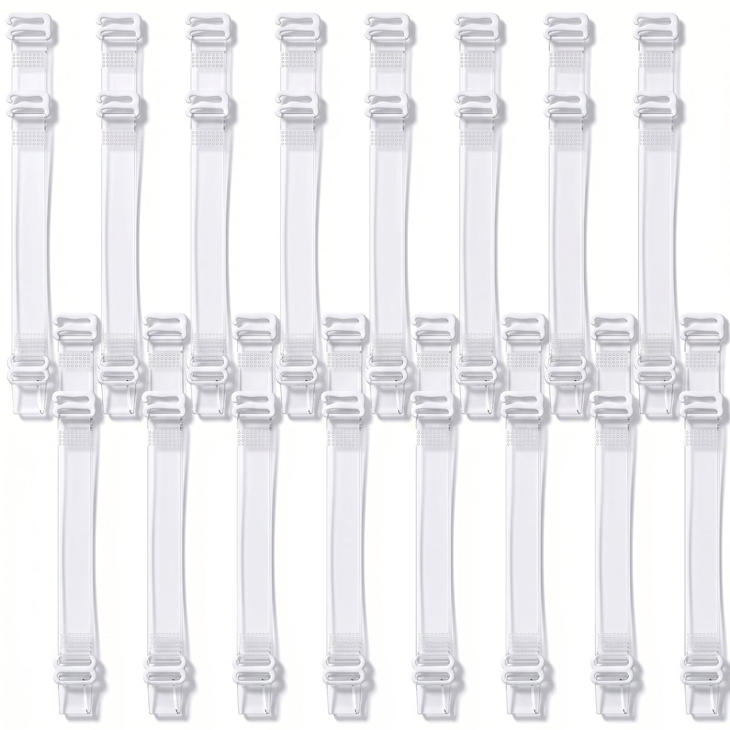 Tweruna 8 Pair Clear Bra Straps for Women, Adjustable Clear Straps for Dress, Invisible Non-Slip Transparent Bra Straps, Soft Replacement Strap for Women