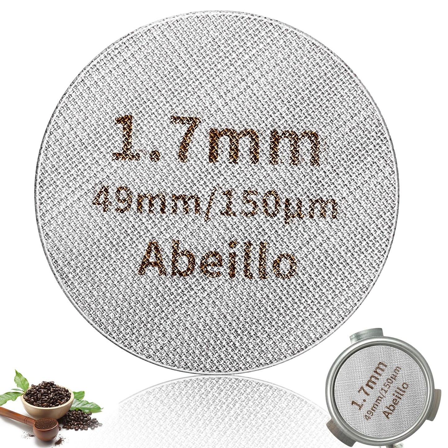 Aster Espresso Puck Screen 49mm, 1.7mm Thickness 150?m Reusable Espresso Filter Screen Food Safty Stainless Steel Espresso Portafilter Filter Basket Professional Barista Tool