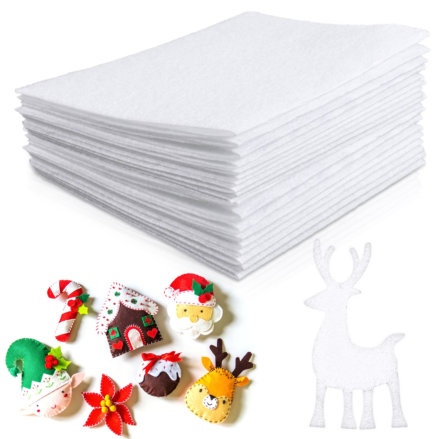 10 Pcs ''11.8x7.87 White Felt Sheets, Soft White Felt Fabric, Christmas Valentine's Day Fabric Felts for Crafts, DIY Patchwork Sewing School Projects Decoration