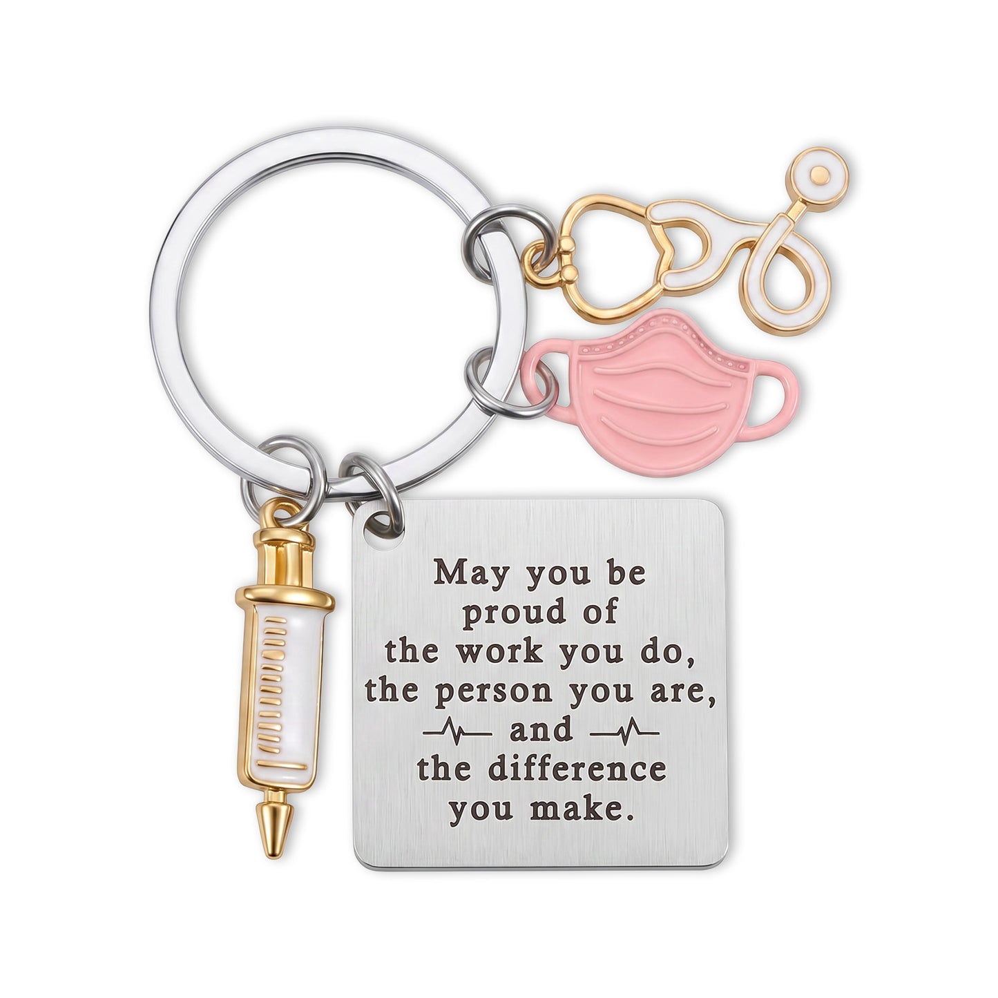 Larrel Nurse Gifts for Women, Nurse Keychain, Stainless Steel Keychains for Nursing Student, Nurses Gifts for Nurses-Week, Nurses Appreciation, Nursing Graduation and Nurse-Practitioner