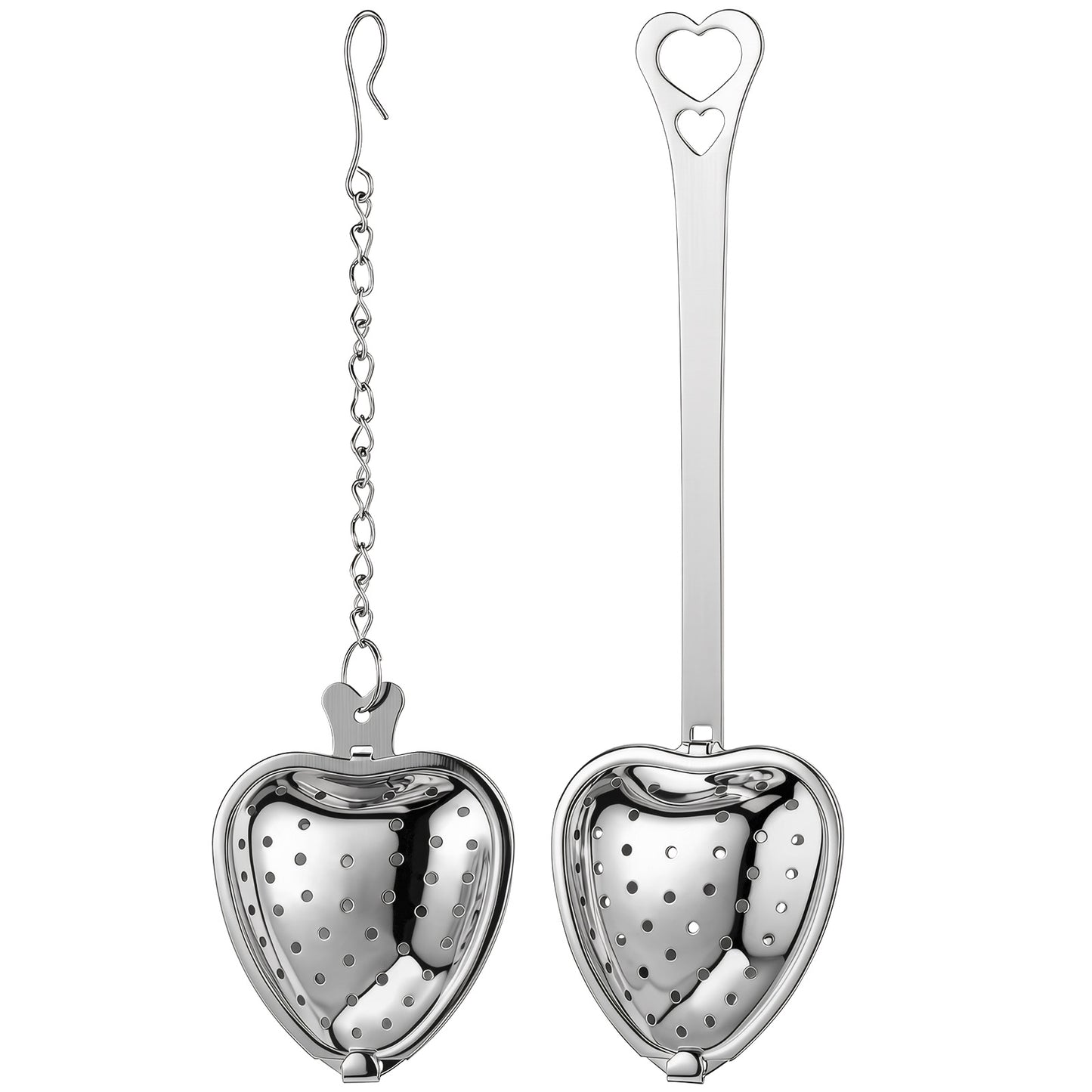 2Pcs Tea Infuser Spoon, Stainless Steel Loose Leaf Filter, Heart Shaped Tea Spoon for Loose Teas, Fine Mesh Tea Diffusers Filters for Tea Lovers