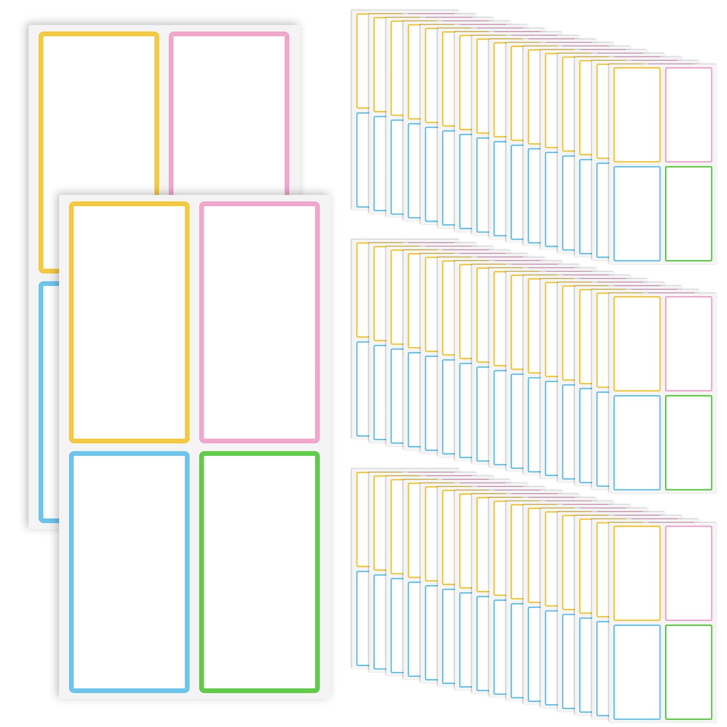 200 Pcs Dry Erase Labels, 2.4" X 1.2" Reusable Sticky Notes, Waterproof and Removable Stickers for Storage Bins, Freezer, Kitchen, Classroom, Whiteboard, All Purpose Use