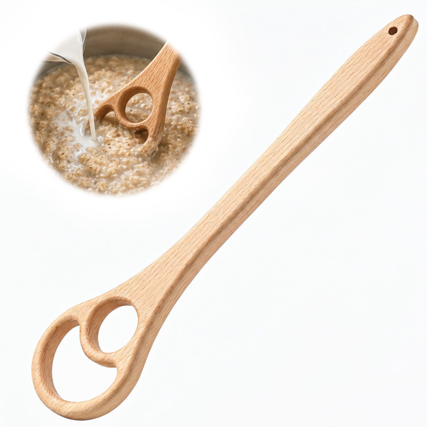 12" Wooden Danish Dough Whisk, Sourdough Bread Whisking Tool for Mixing Egg Pizza Bread Pastry Cake Batter Baking Tools and Supplies