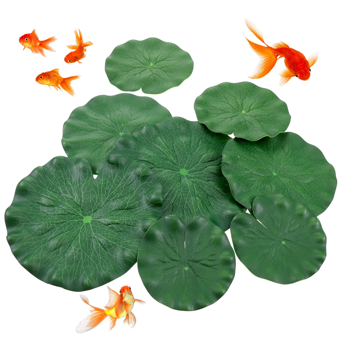8 Pcs Floating Lily Pads for Ponds, Realistic Lily Pads Leaves, Artificial Floating Foam Lotus Leaves, Plastic Foam Water Lettuce Foliage Pond Accessories for Pond Pool Koi Fish Patio Aquarium