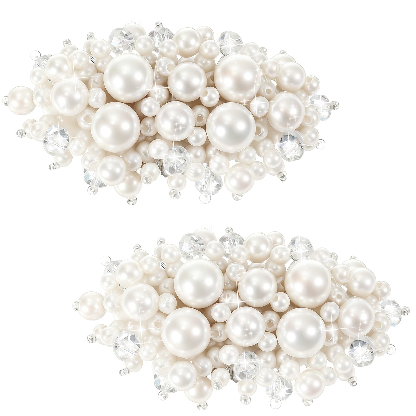 Aysatogc 2PCS Shoe Clips for Women, Pearl Flower Shoe Clips Floral Shoes Clip Charms Bridal Wedding Prom Party High Heels Accessories Brilliant Crystal Shoes Decor